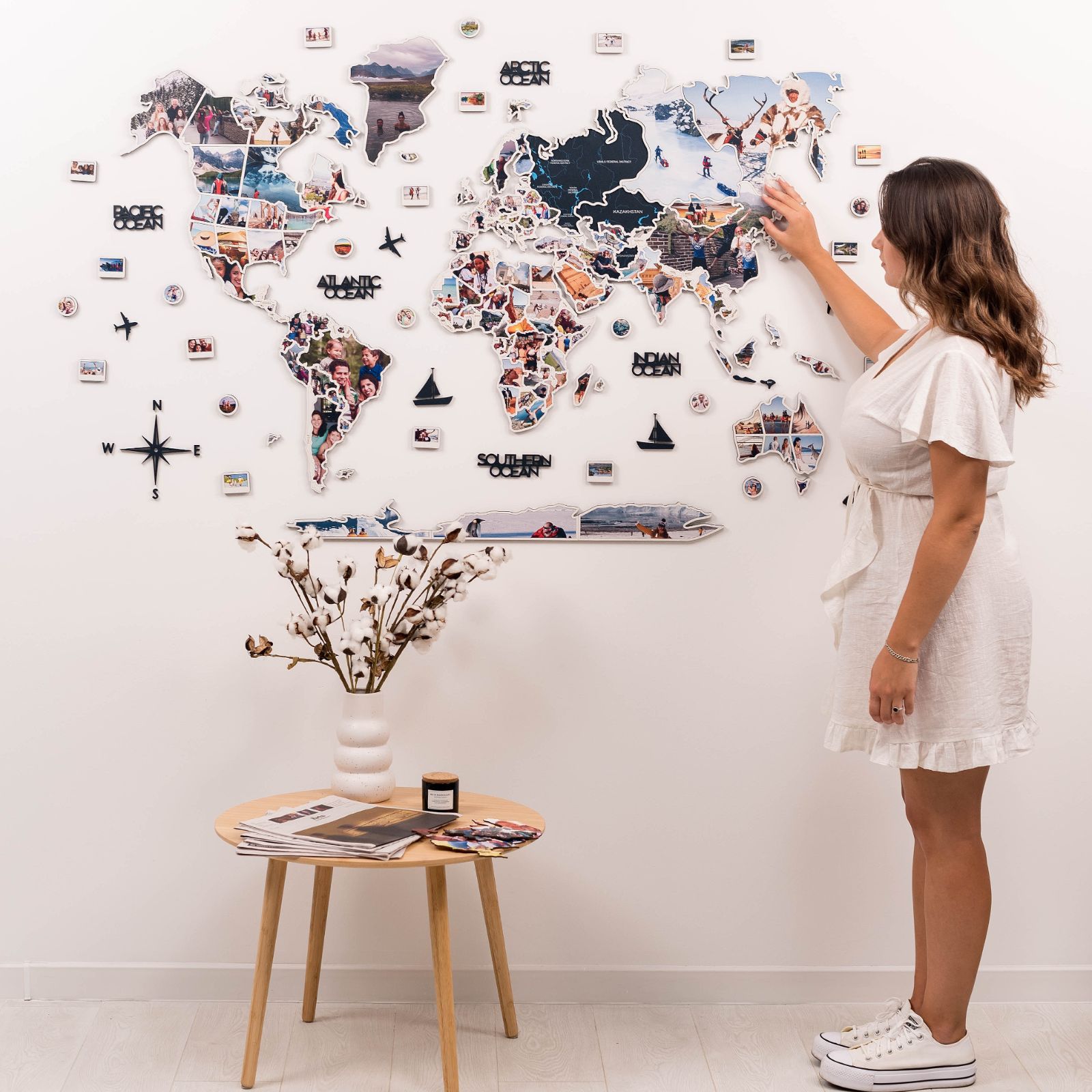 world map photo wall