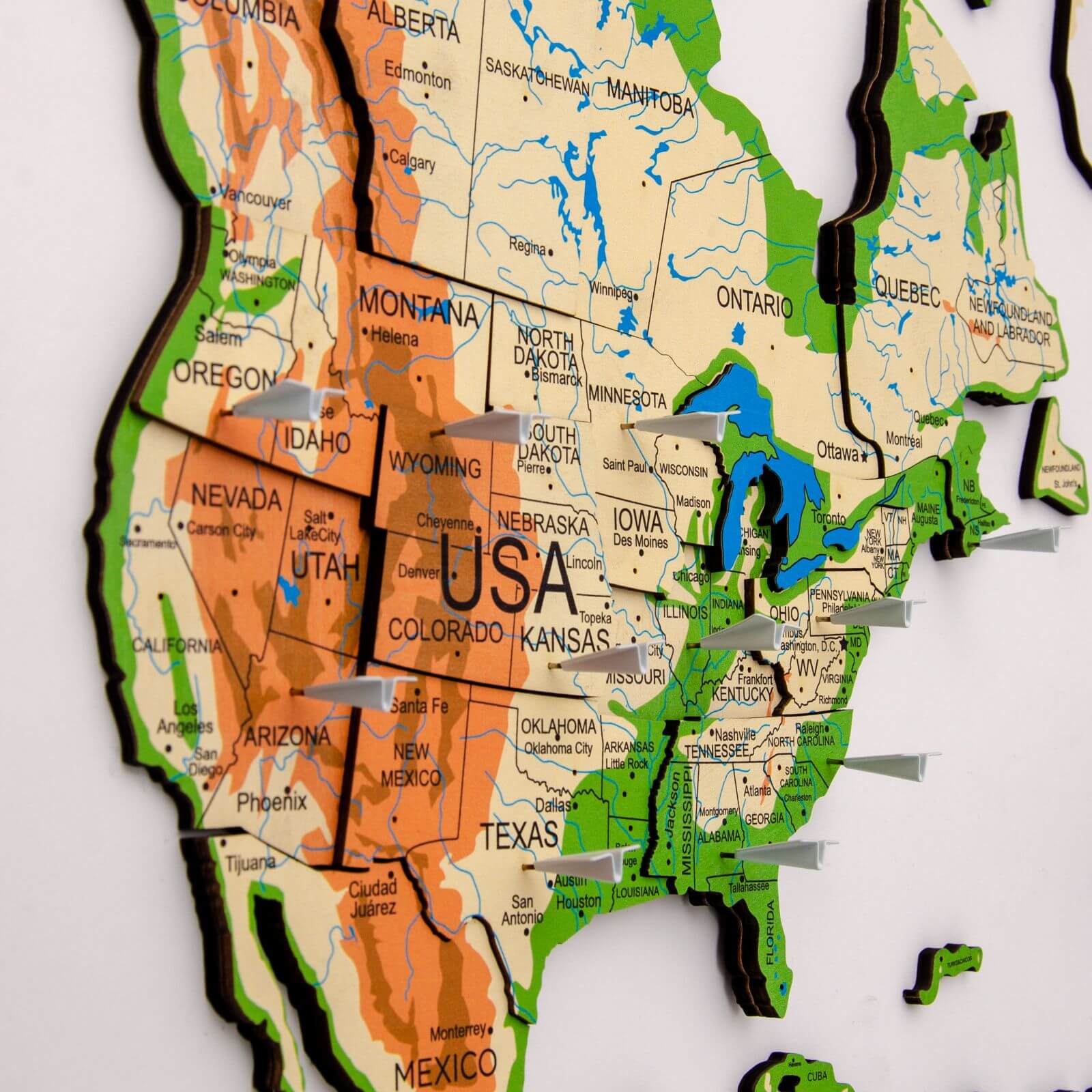 3D Wooden World Map Physical ‣ Enjoy The Wood