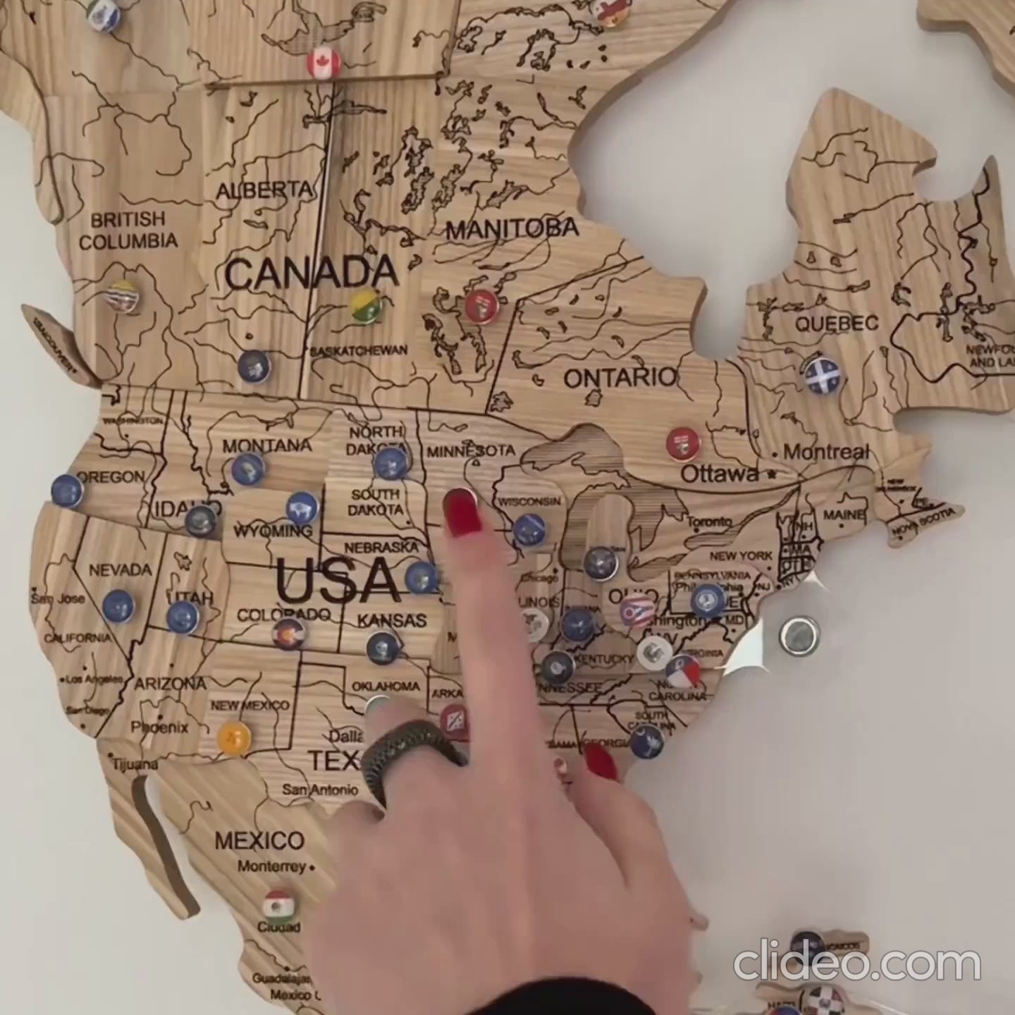 3D Solid Wooden World Map - Ash • Enjoy The Wood