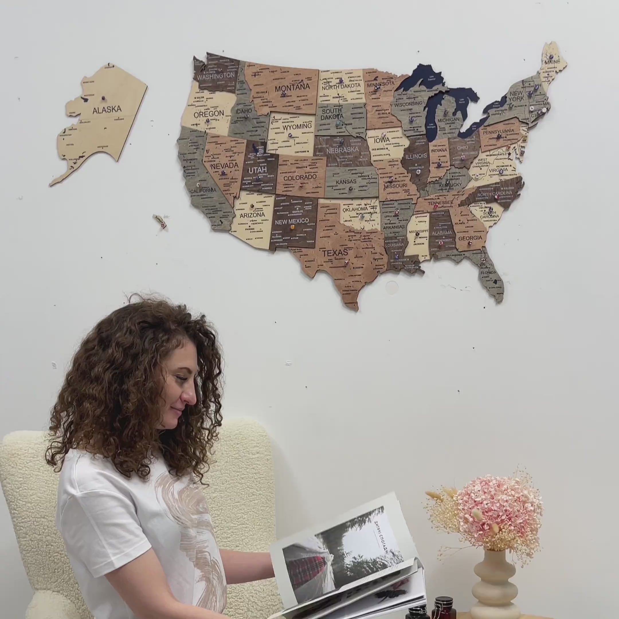 large u.s. wall map