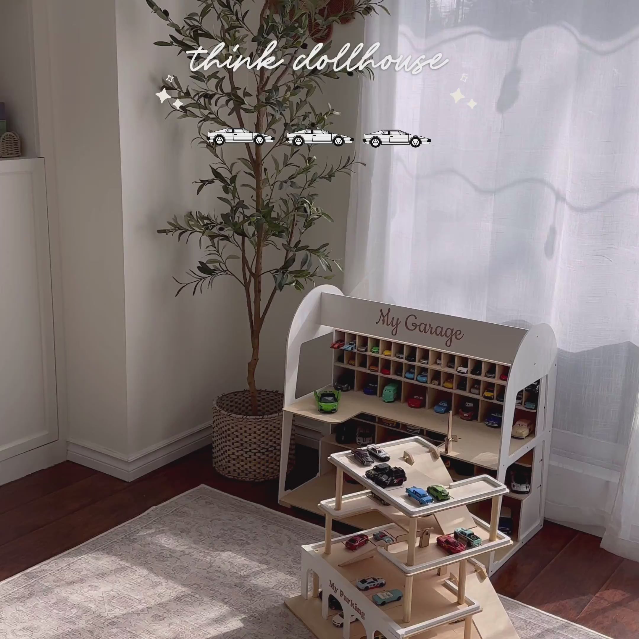 Premium Wooden Parking Station for Kids