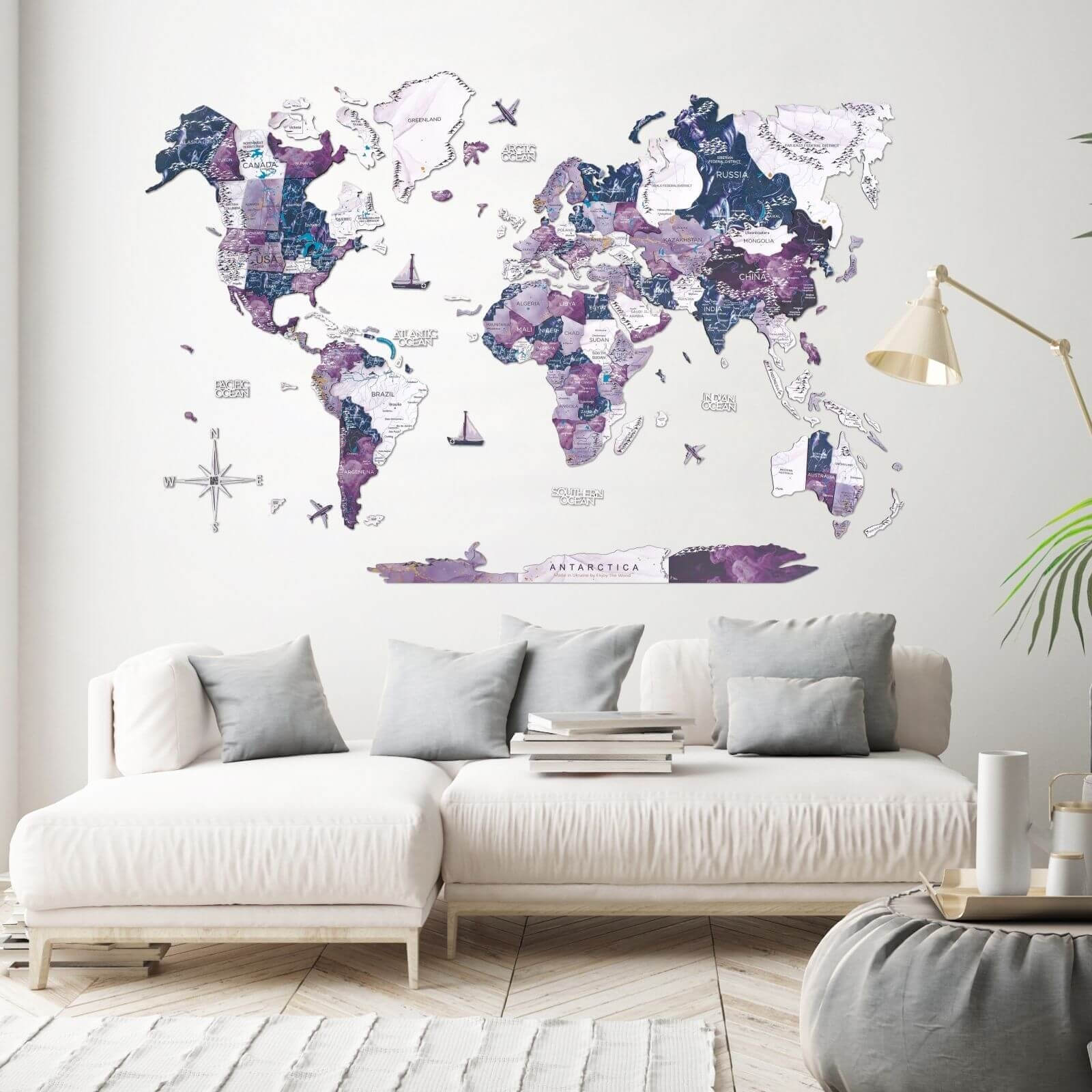 colorful world map art