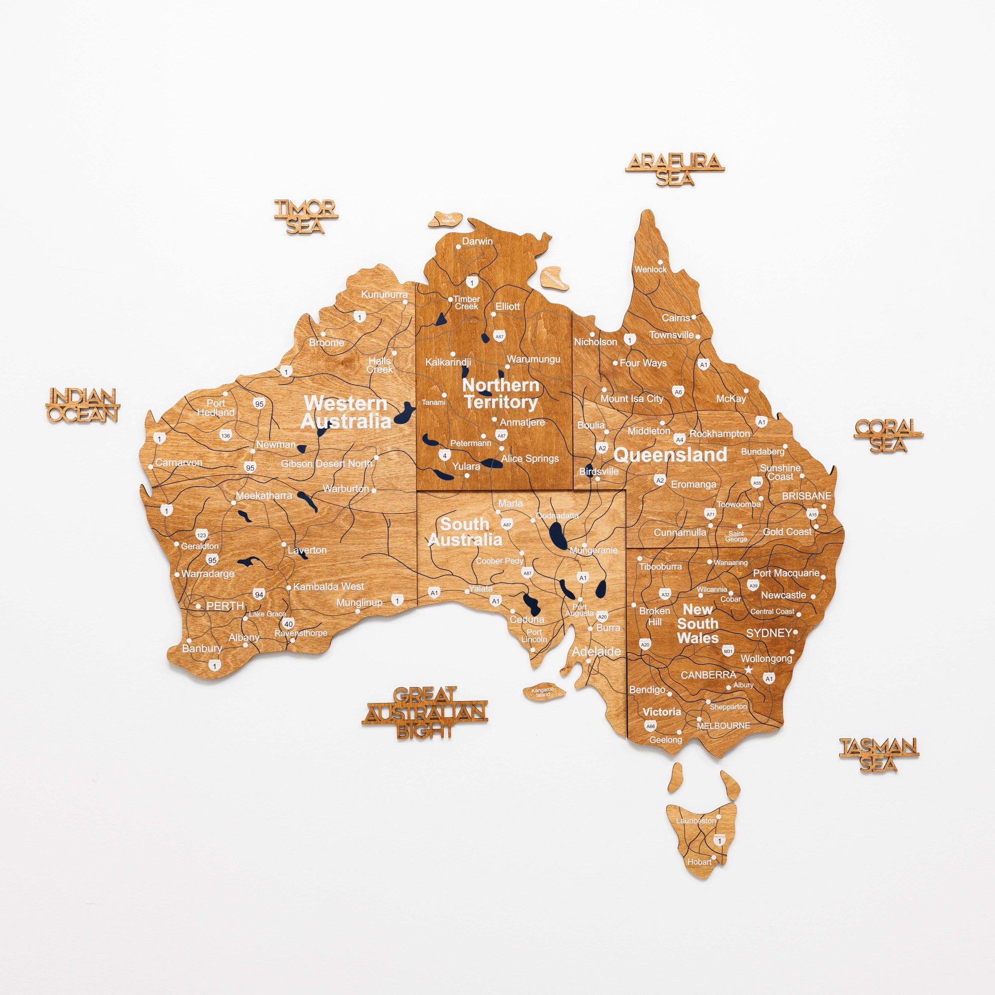 3D Wooden Map of Australia - Oak by Enjoy The Wood 