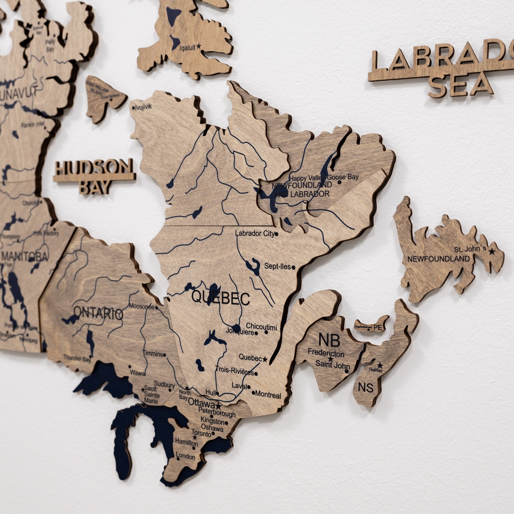 Wooden map of Canada
