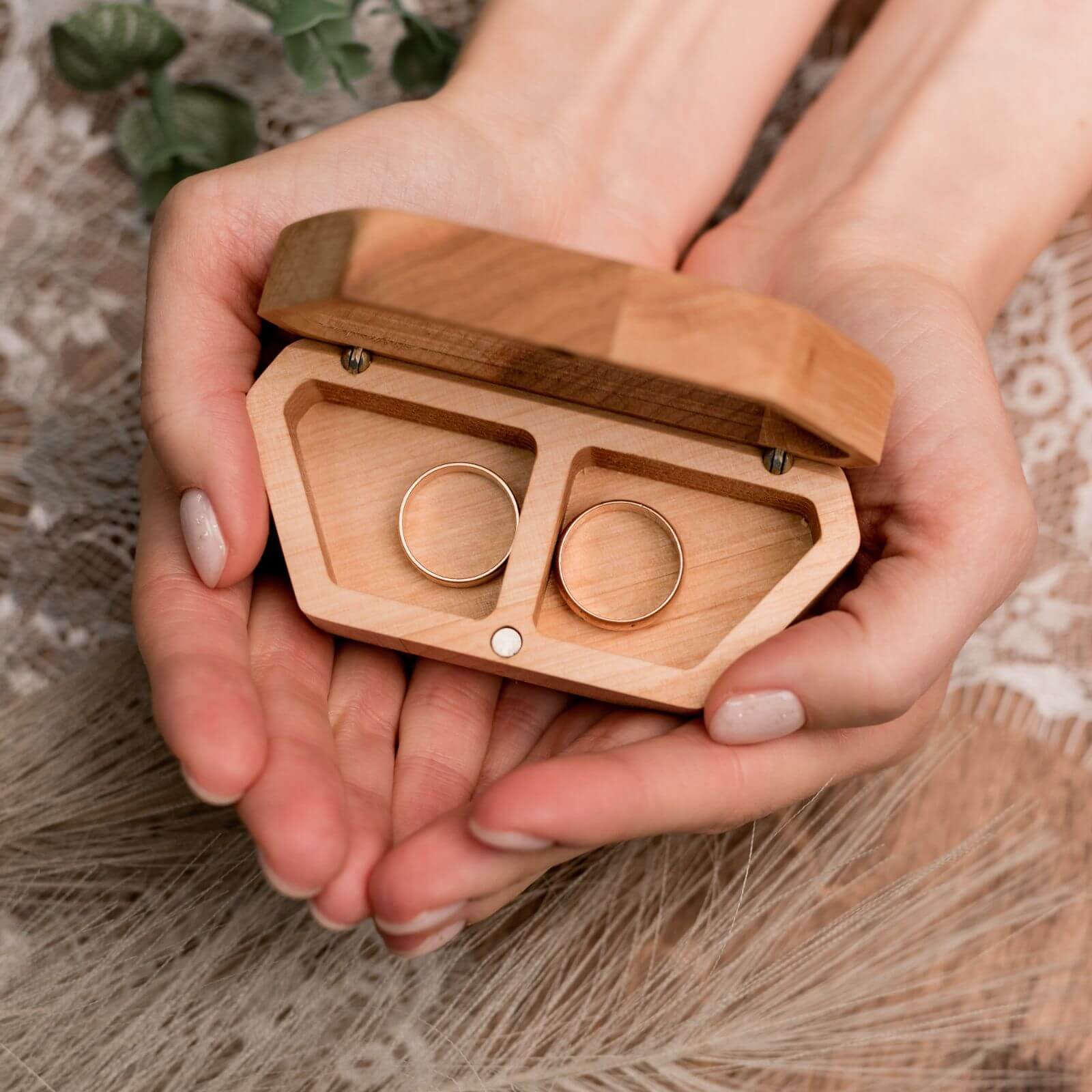wedding wooden ring box 