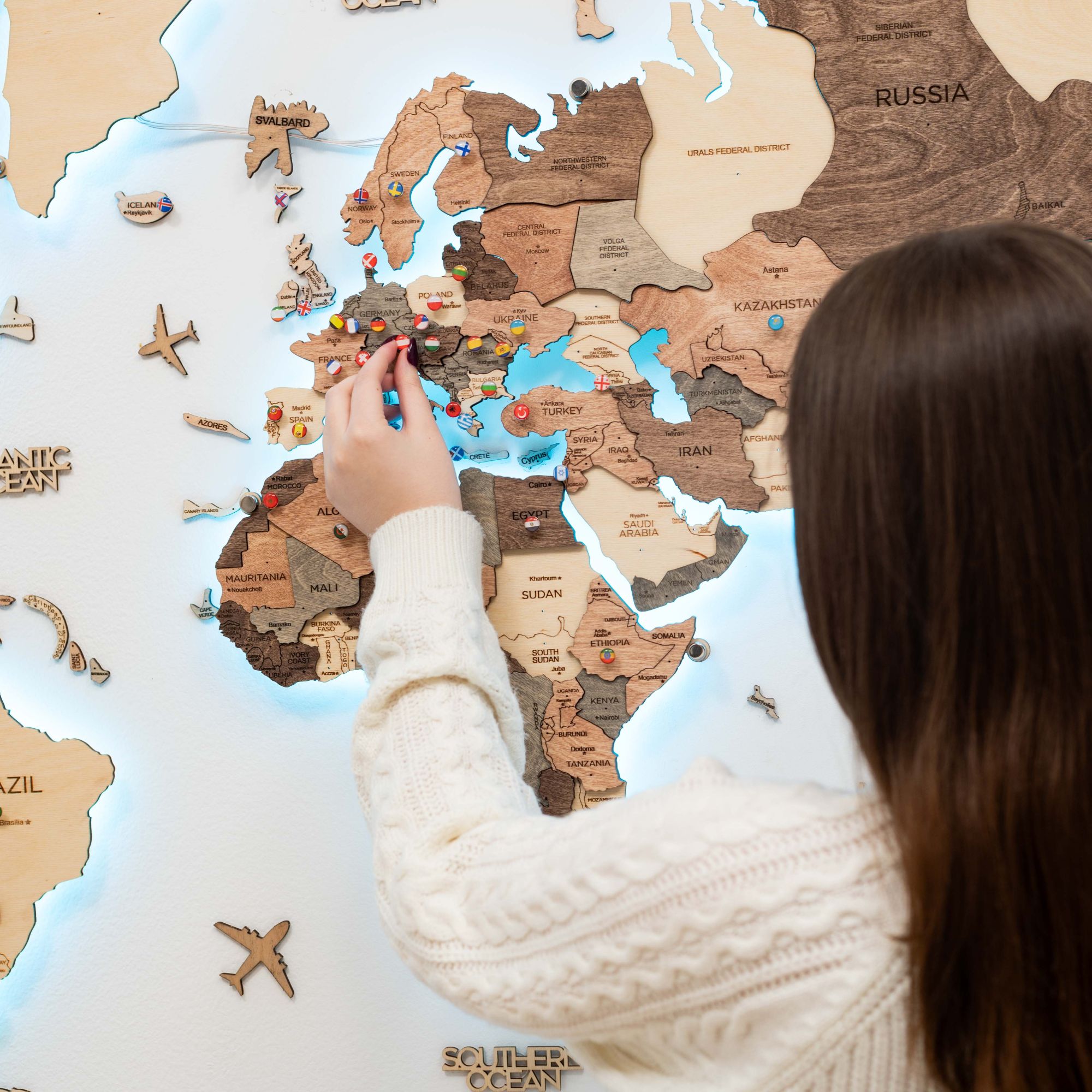 LED  map home decor