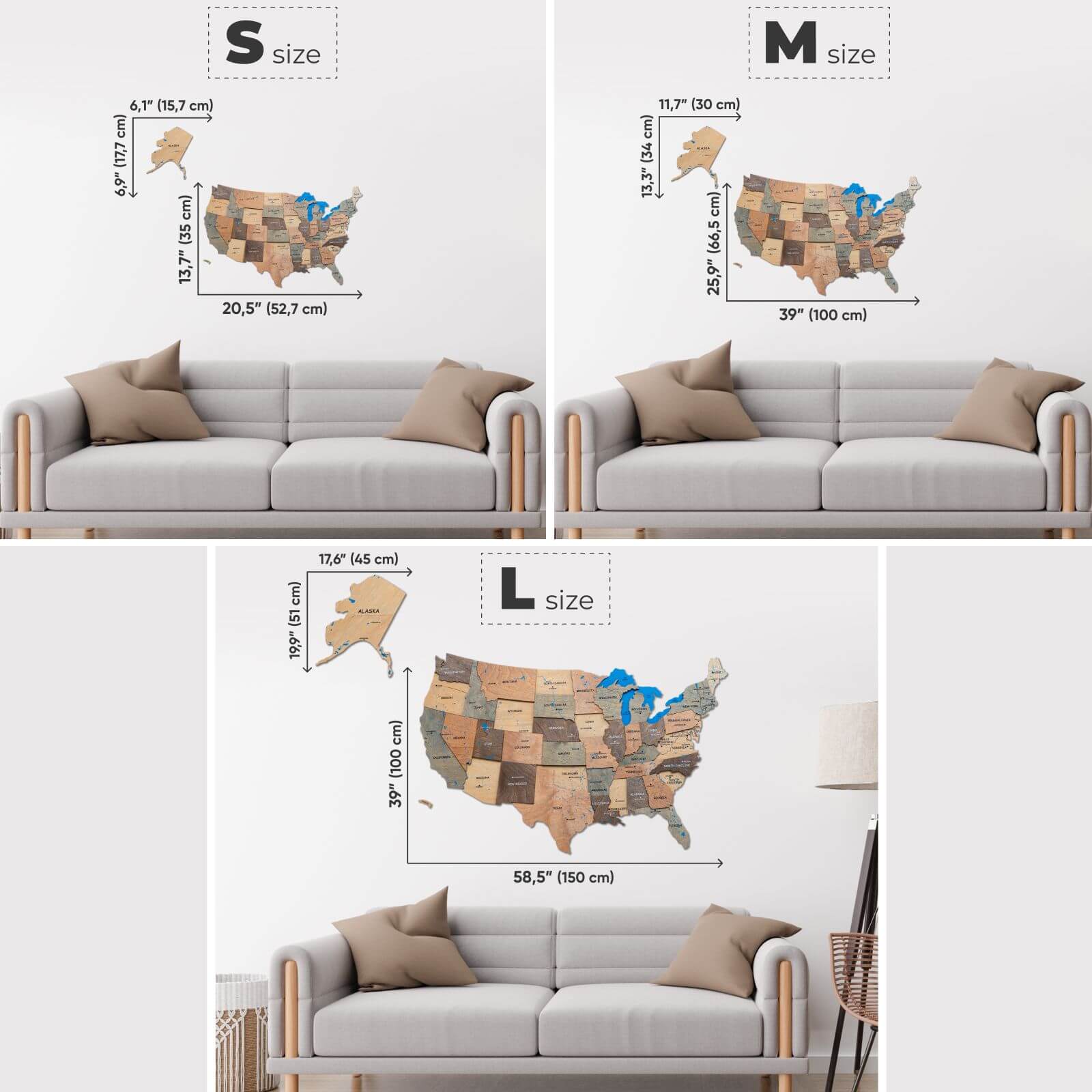 large u.s. wall map