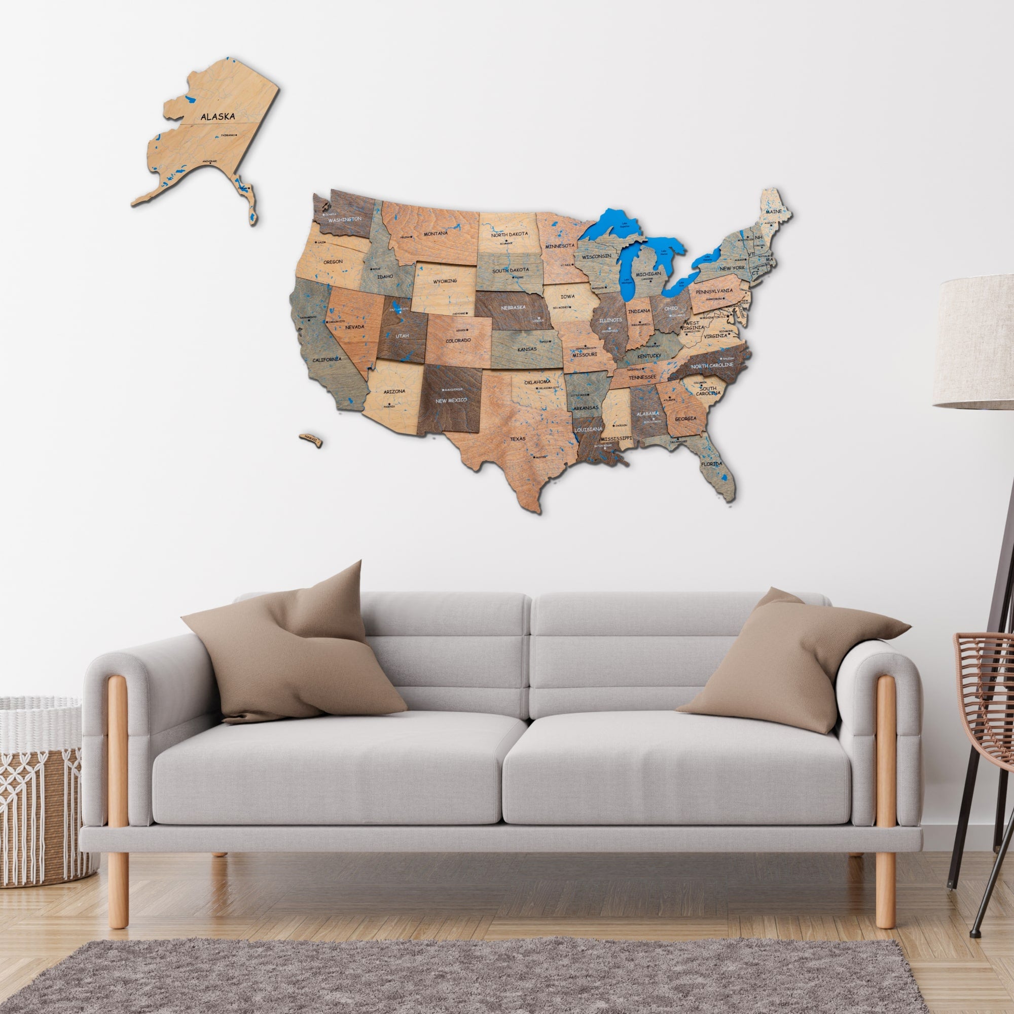 large u.s. wall map