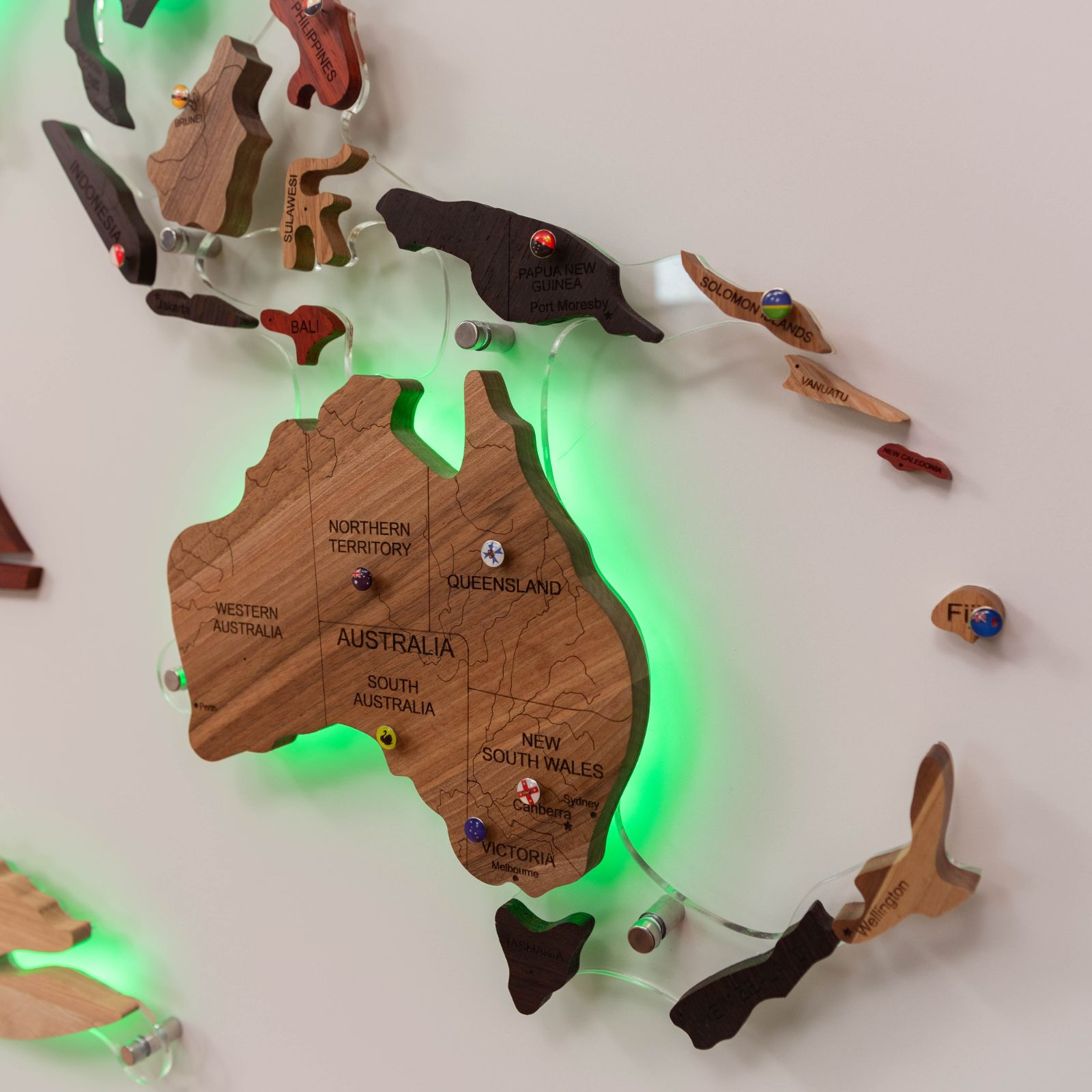 light up map in wood