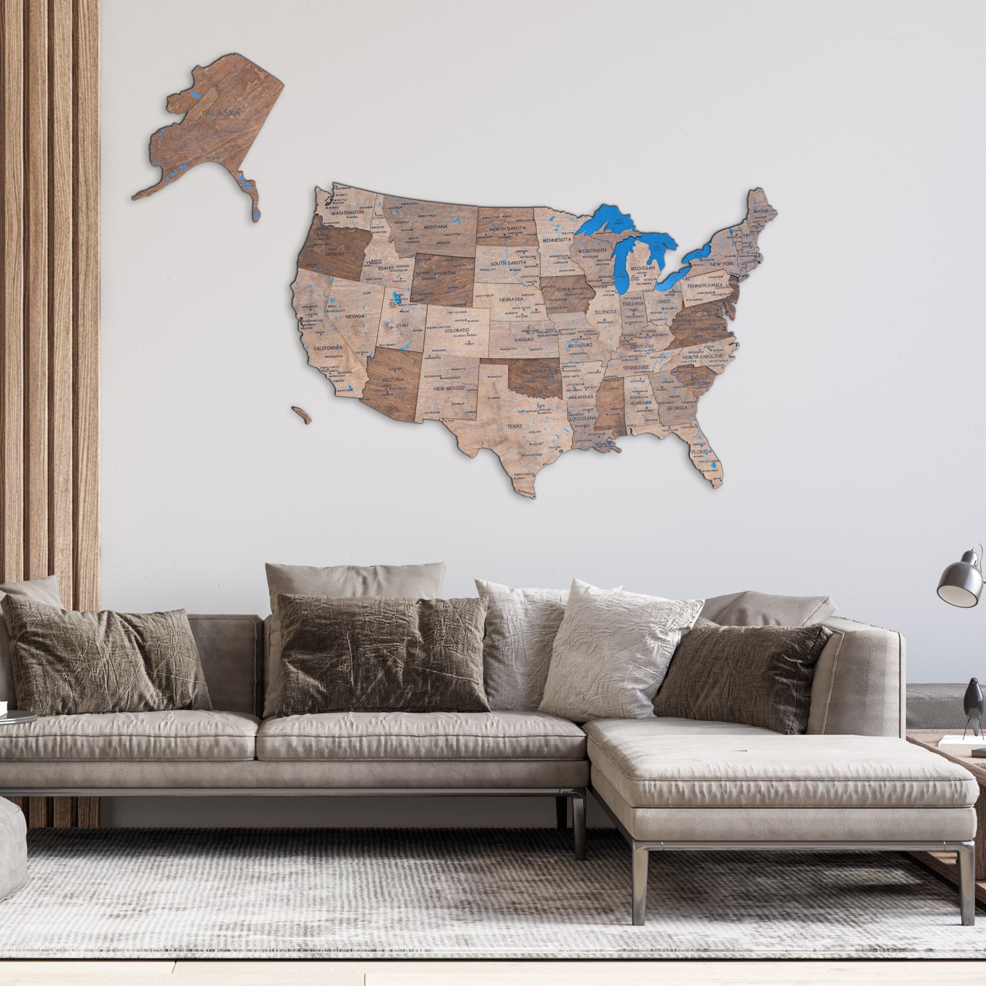 large wall map of usa