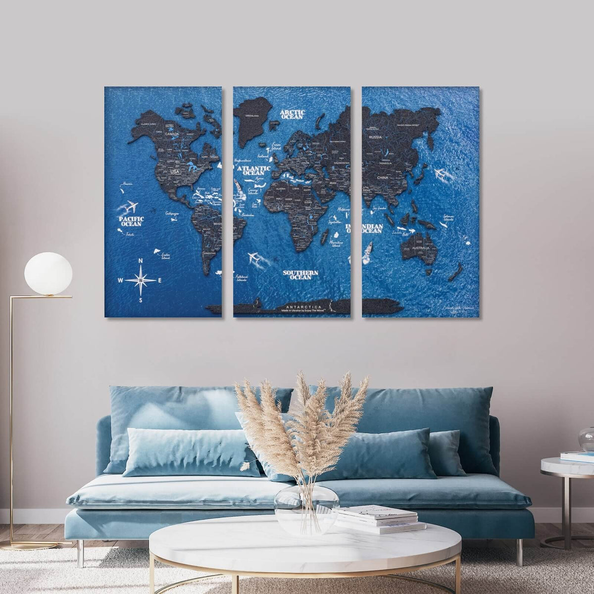 Wooden World Map Board - Enjoy The Wood - Order Now