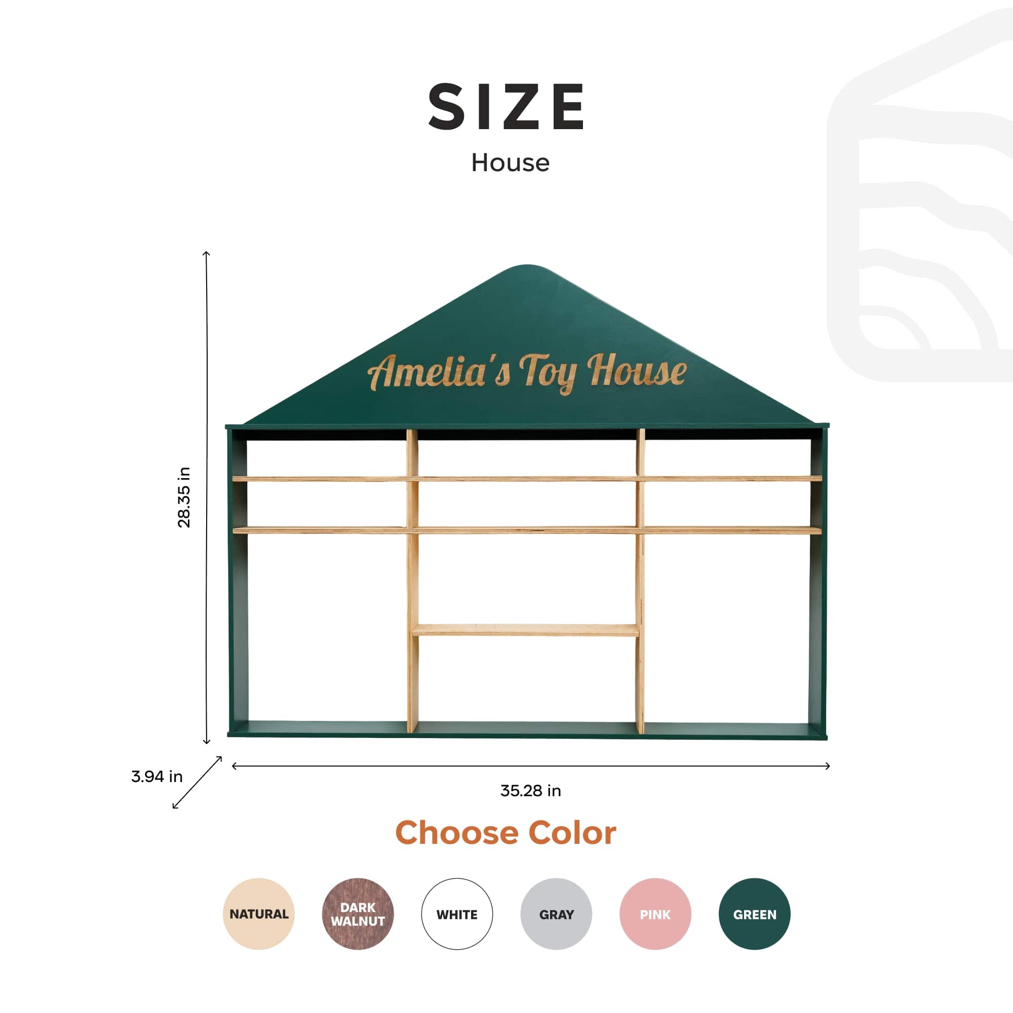 Wooden Toy Organizer - House