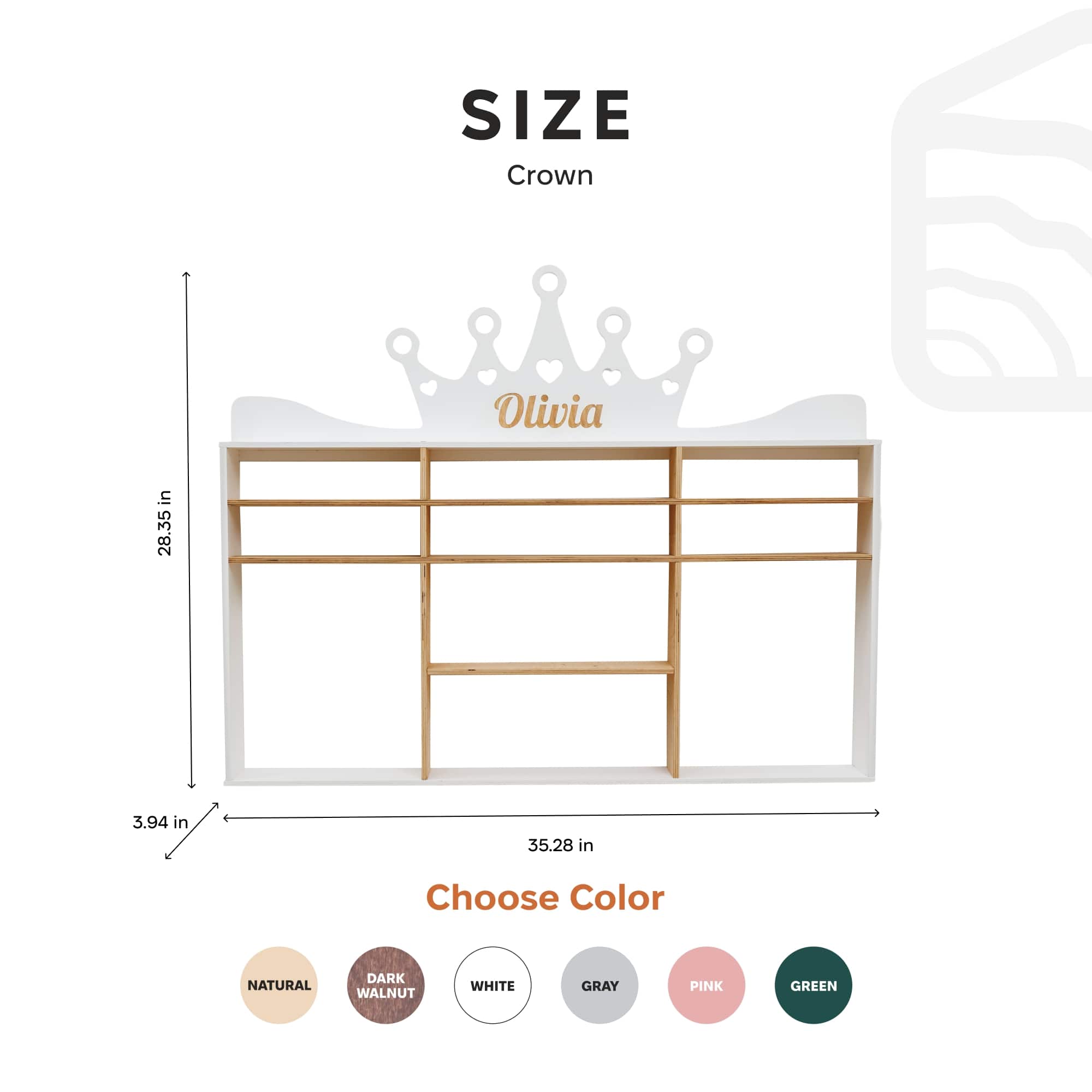 Wooden Toy Organizer - Crown
