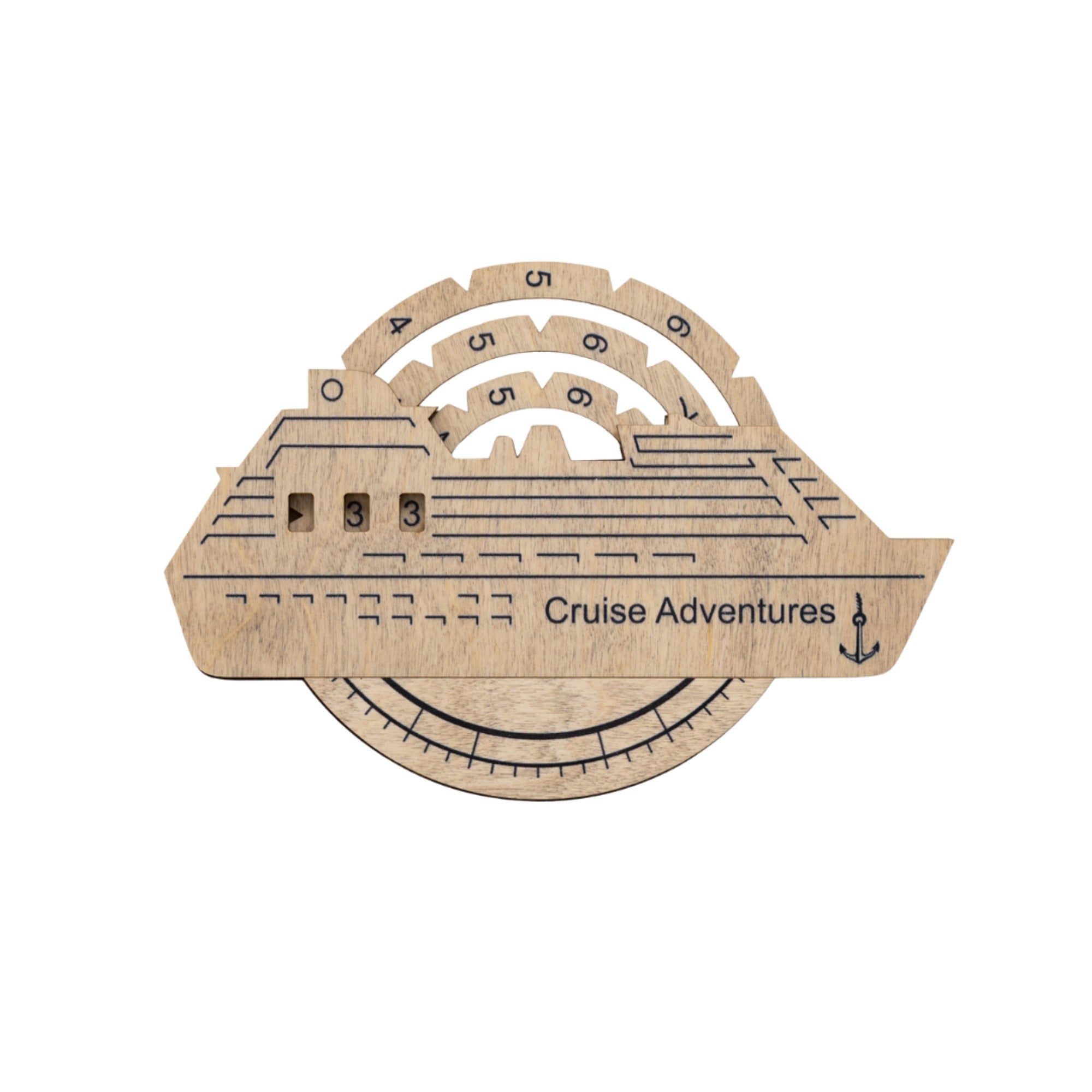 Mapa del mundo de madera 3D Travel Tracker – Roble