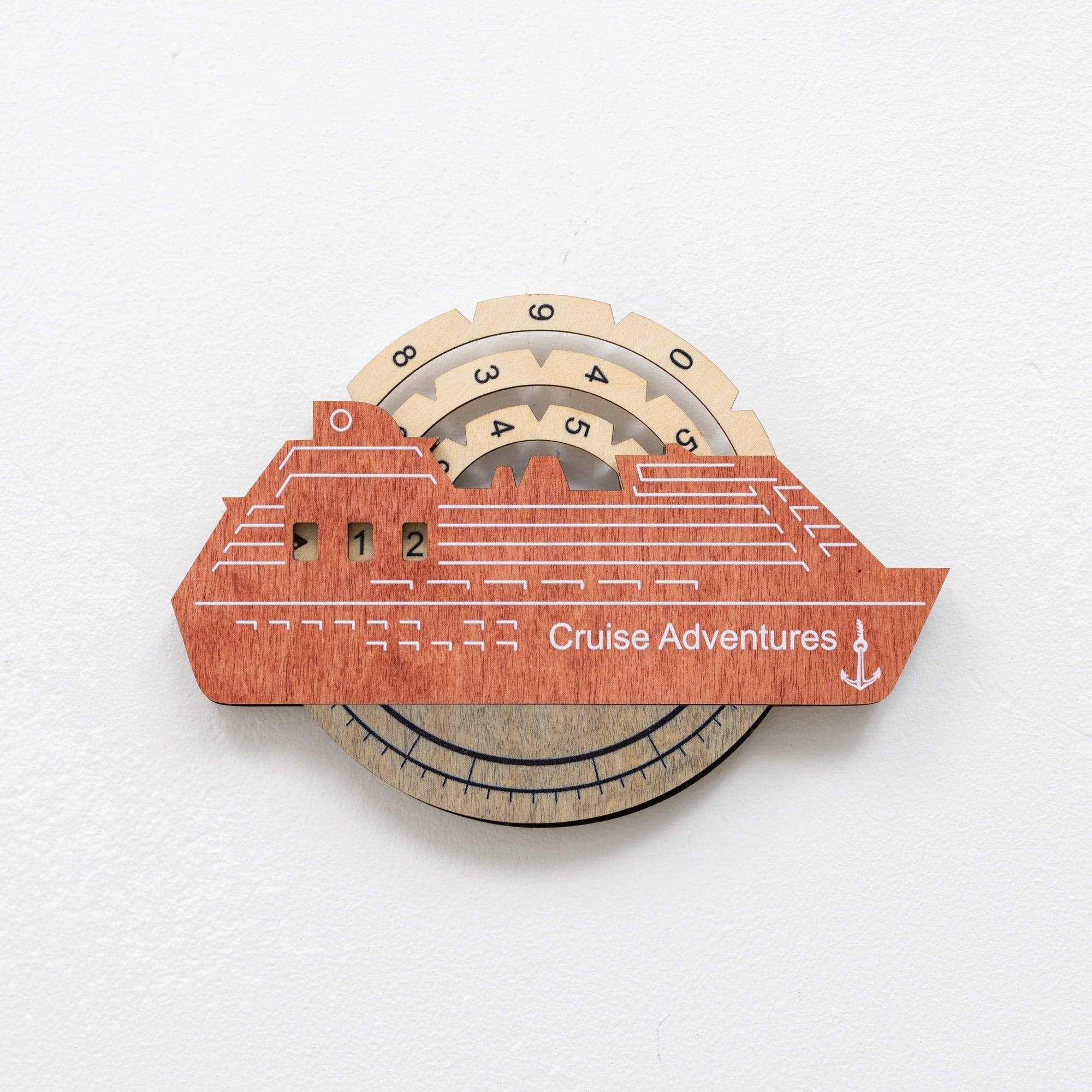 Travel Tracker Cruise Liner 3D Colored Wooden World Map - Fusion