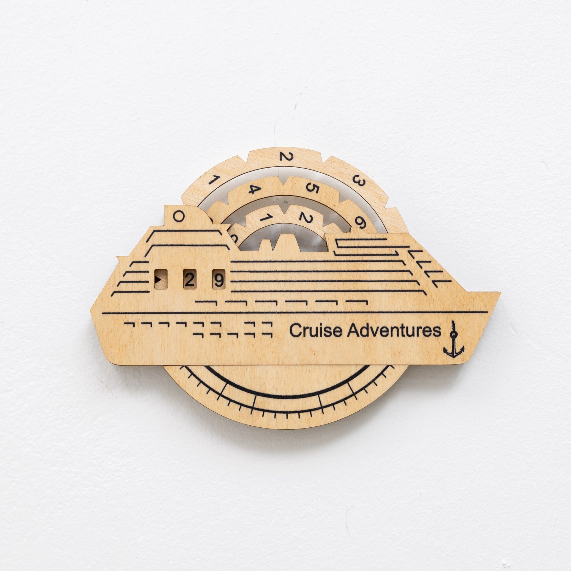 Travel Tracker Cruise Liner 3D Colored Wooden World Map - Gold