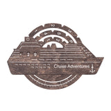 Travel Tracker Cruise Liner 3D Colored Wooden World Map - Dark Walnut by Enjoy The Wood 