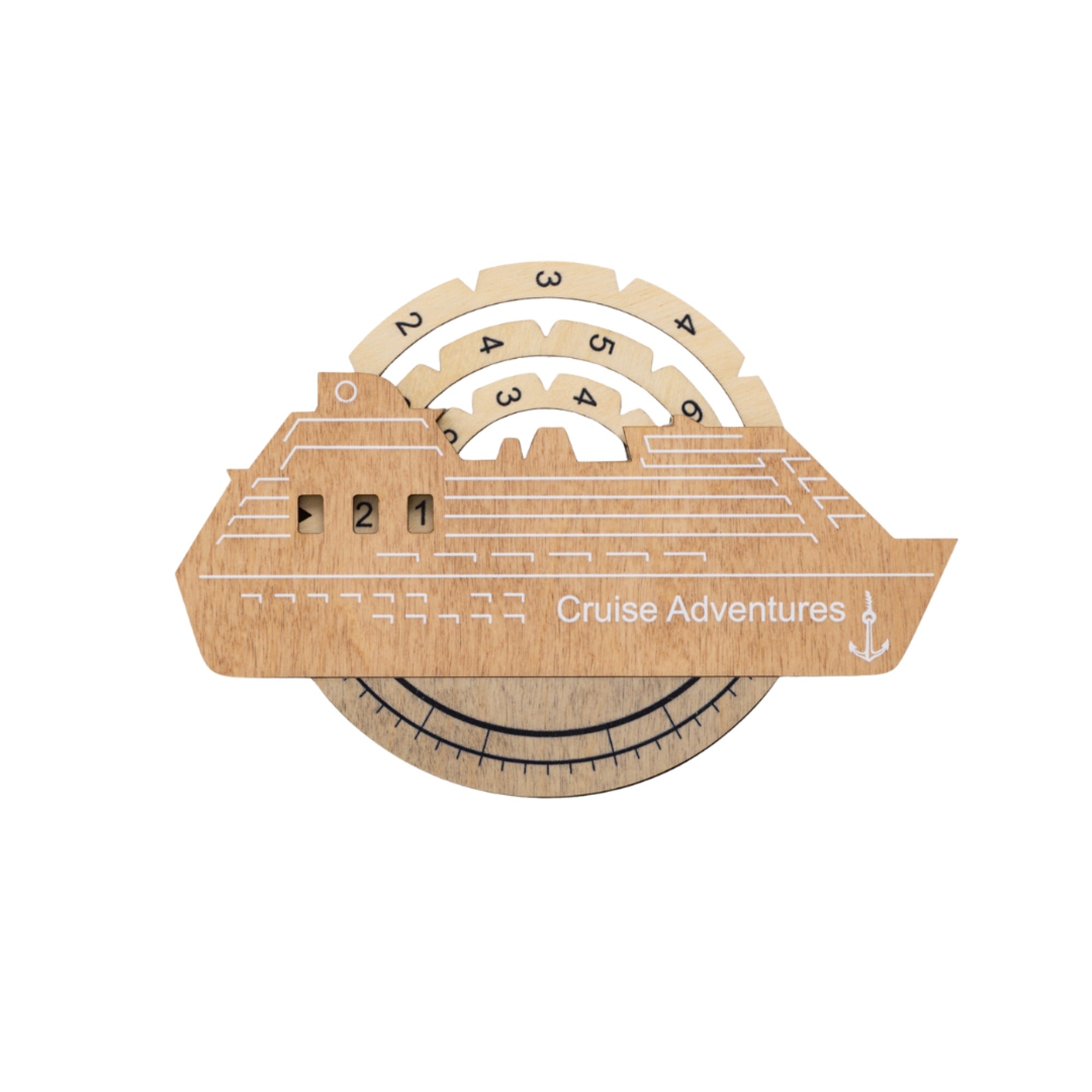 Travel Tracker Cruise Liner 3D Colored Wooden World Map - Smokey