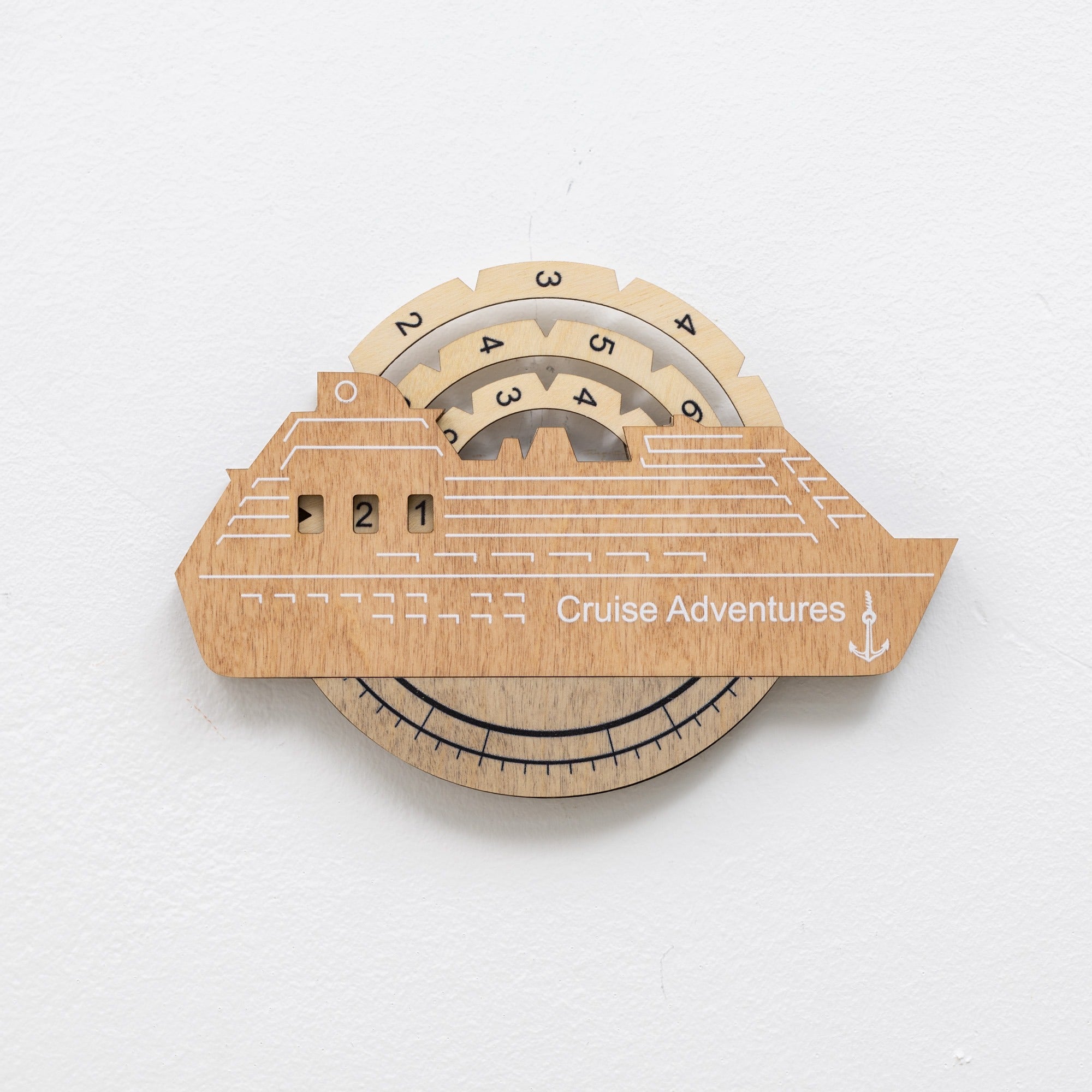 Travel Tracker Cruise Liner 3D Colored Wooden World Map - Smokey