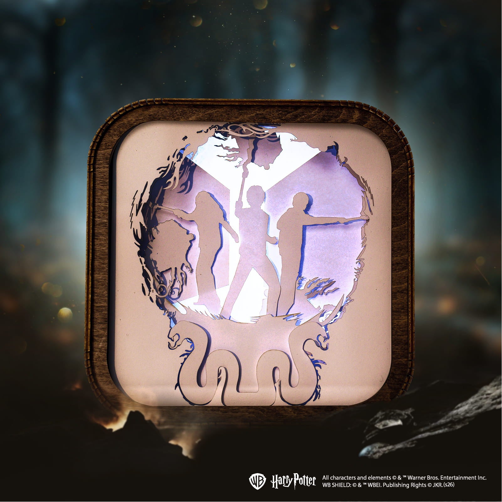 Wooden Paper Night Light - Trio with Wands by Enjoy The Wood 