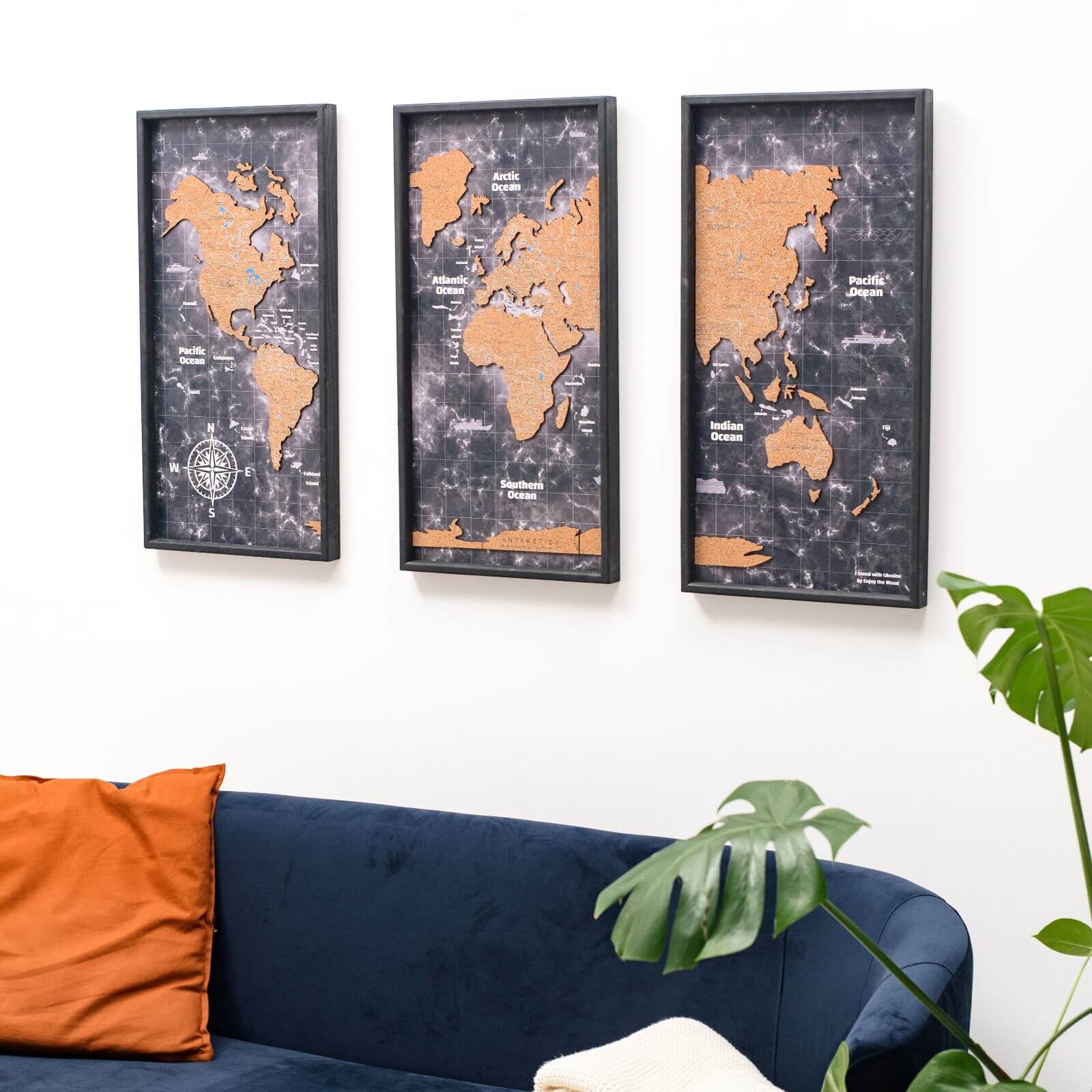 2D Cork Triptych World Map Light from Enjoy The Wood ‣ Good Price, Reviews