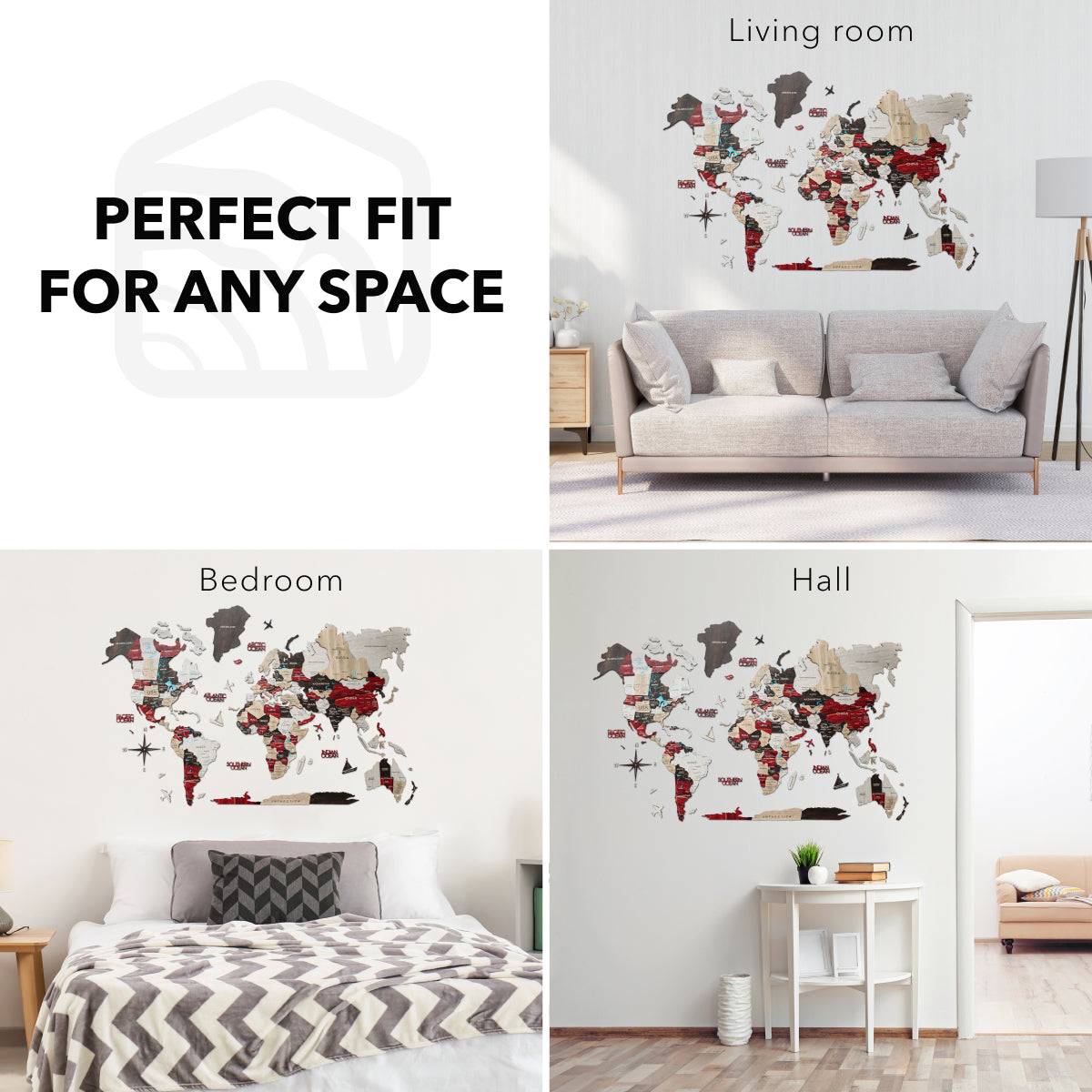 world painted on wood