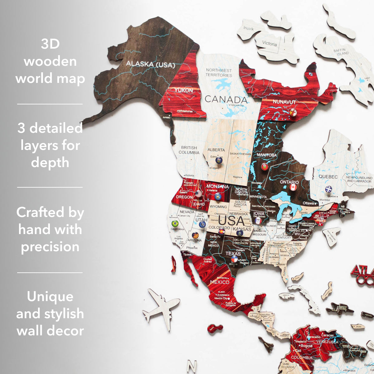 world painted on wood