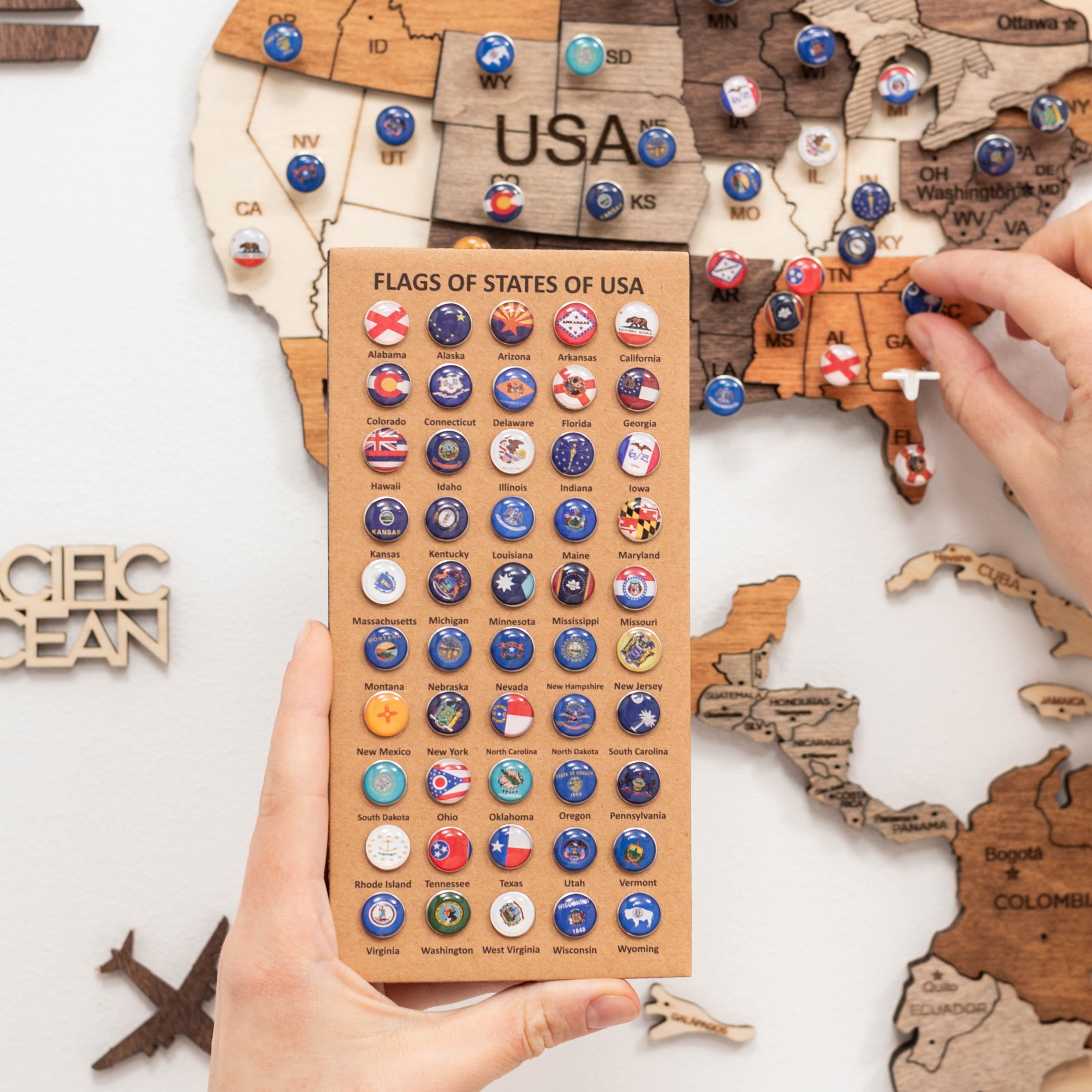 USA Flags Push Pins