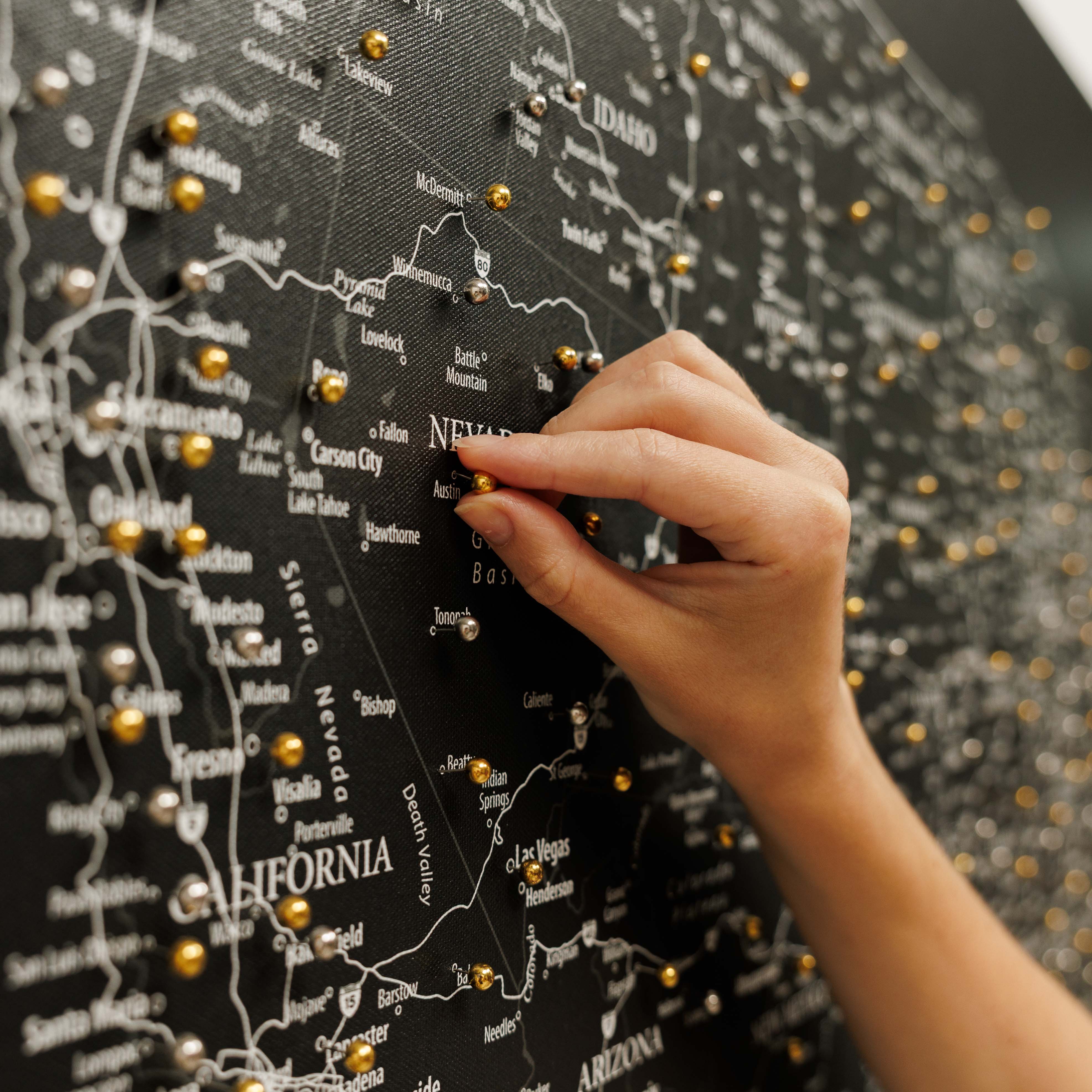 Wooden Canvas USA Map - Black | Enjoy The Wood