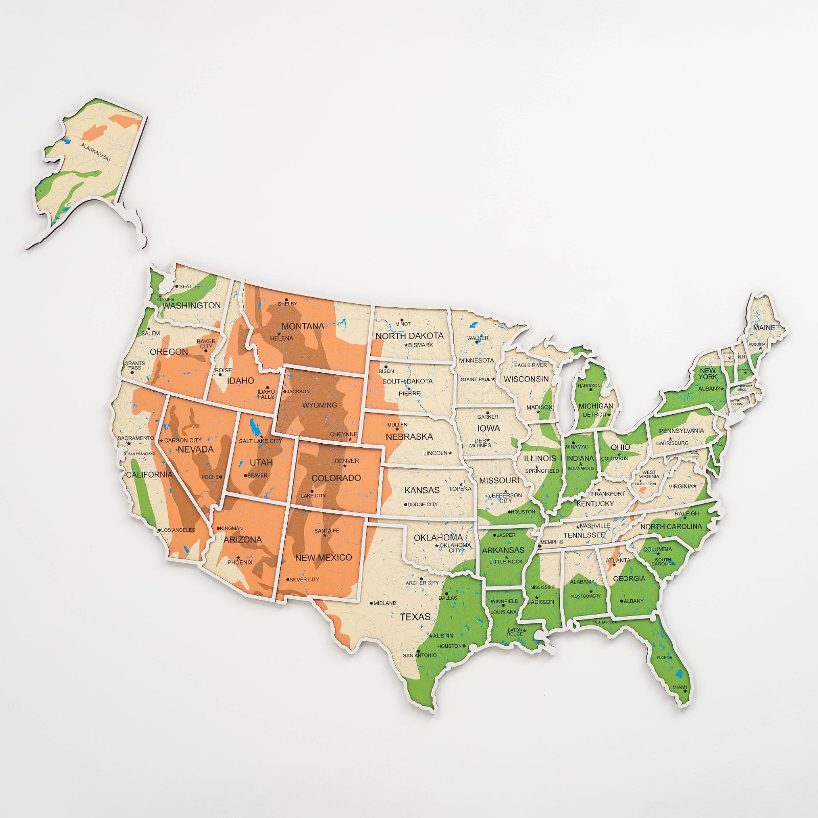 50 states usa photo map