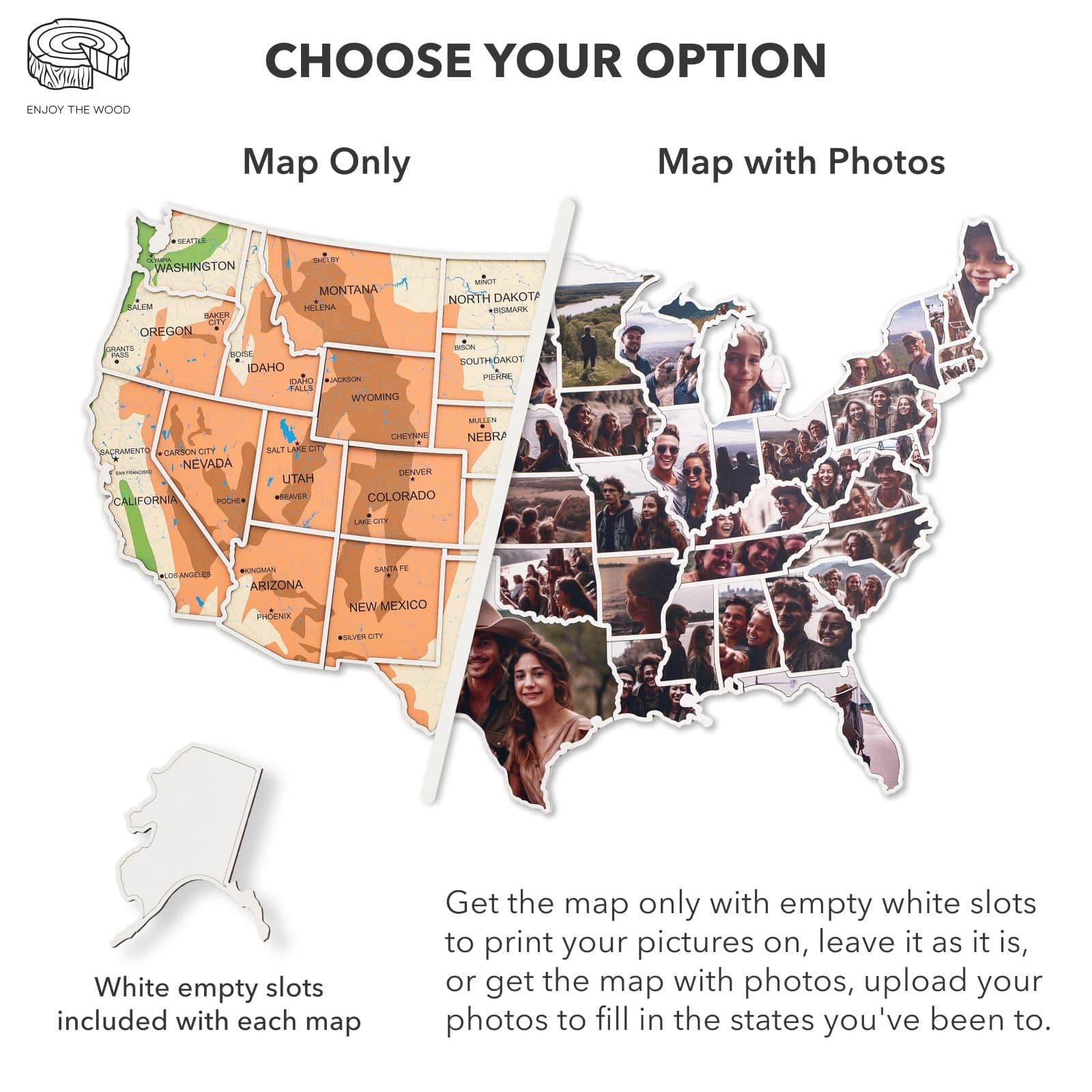 USA Photo Map Physical option