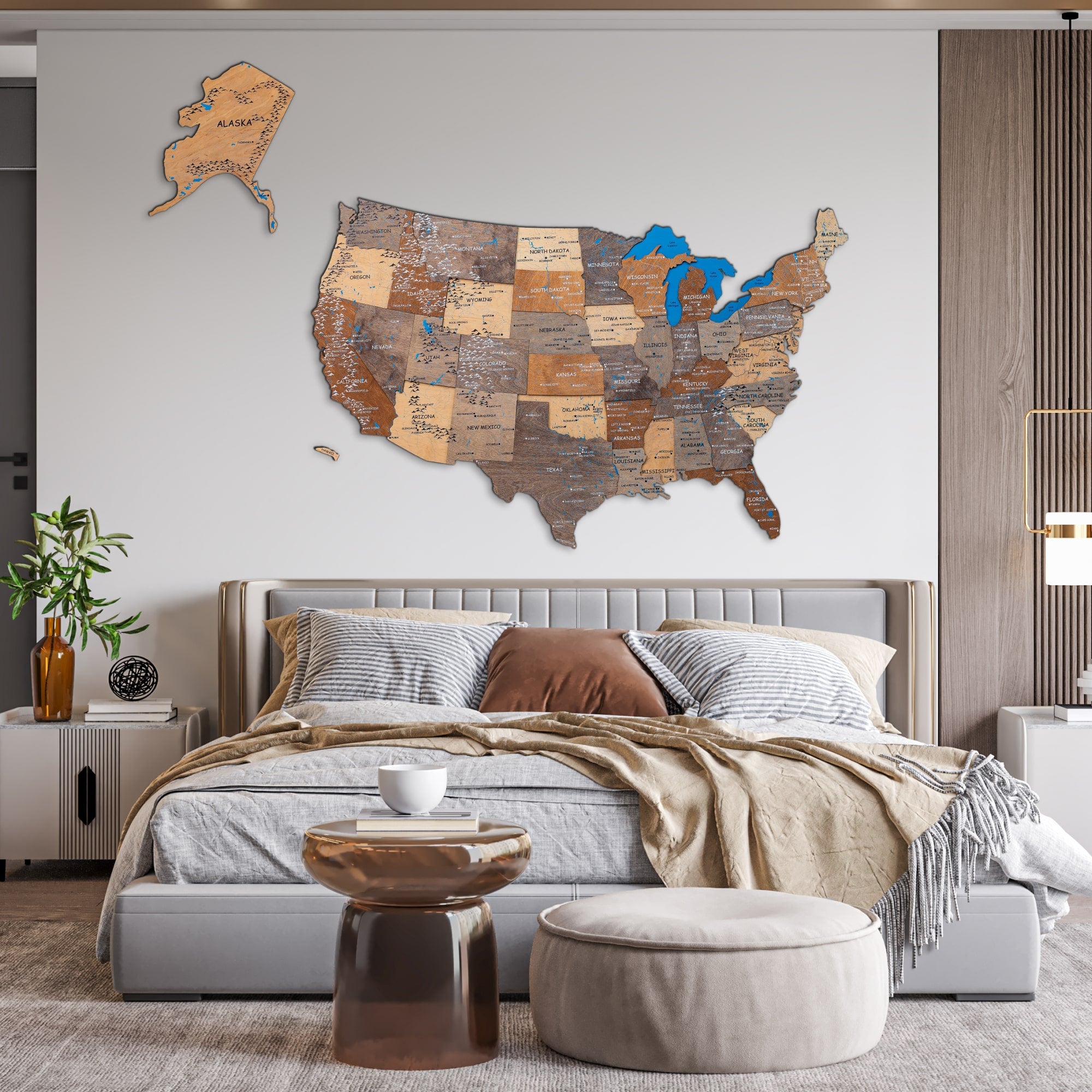 usa wall map with pins