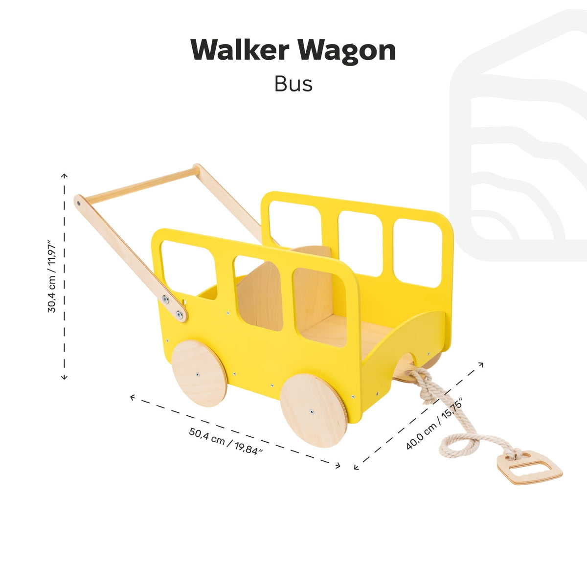 Vagón de juguete de madera - Autobús