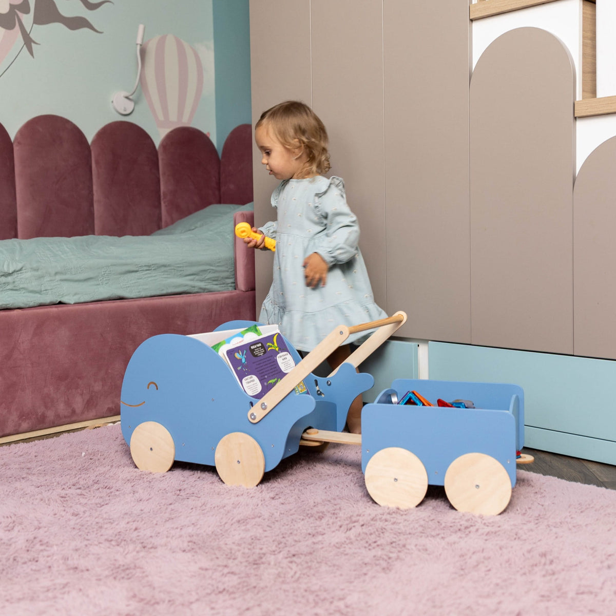 Holzspielzeugwagen - Wal