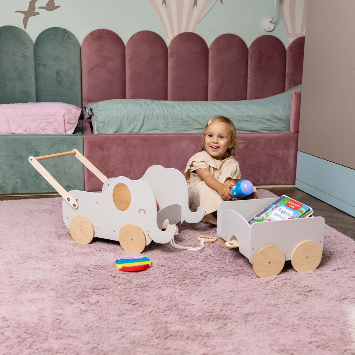Holzspielzeugwagen - Elefant