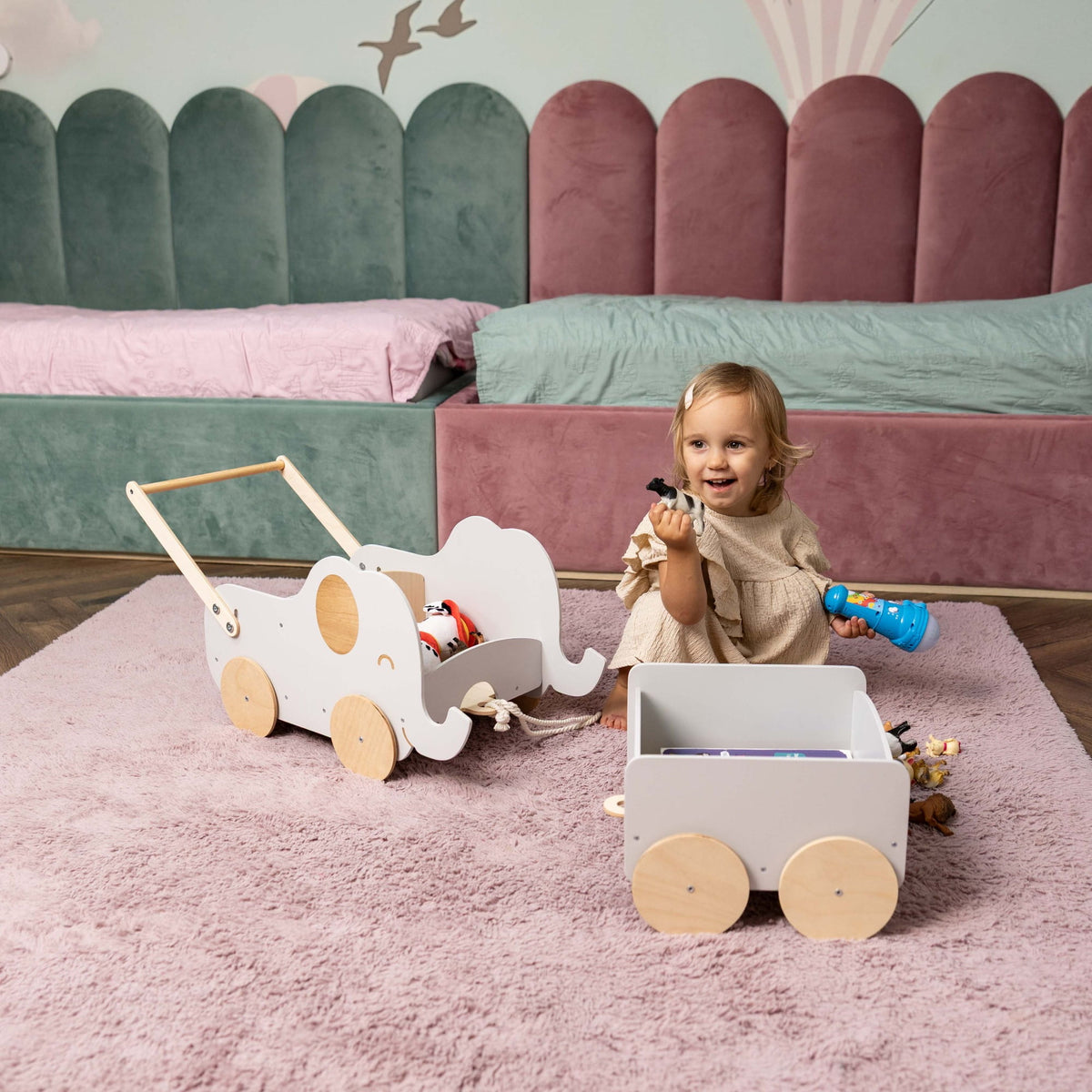 Holzspielzeugwagen - Elefant