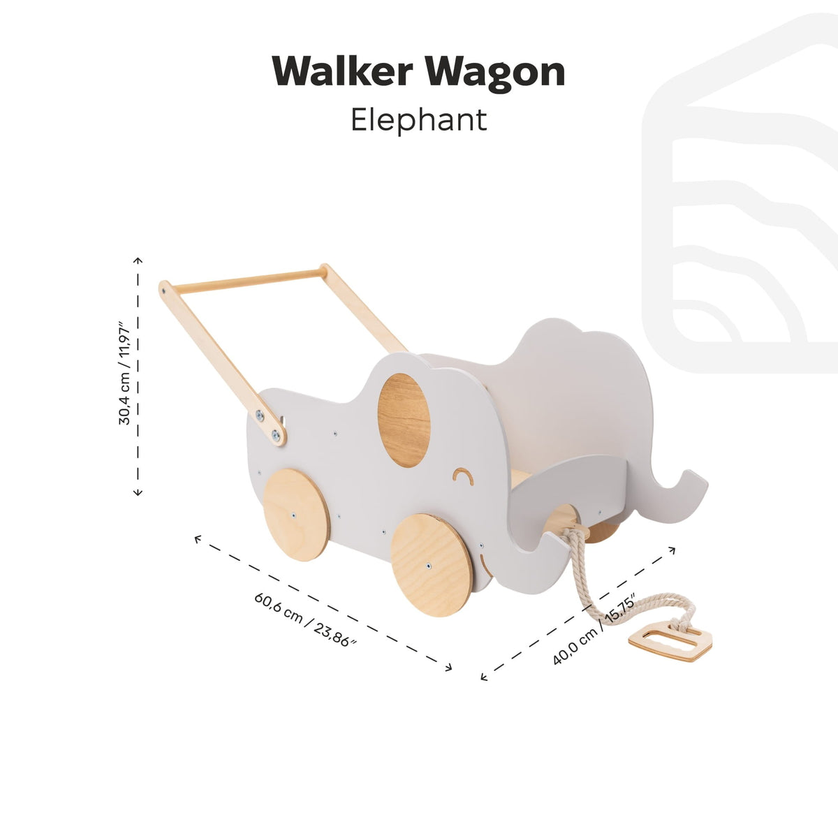 Holzspielzeugwagen - Elefant