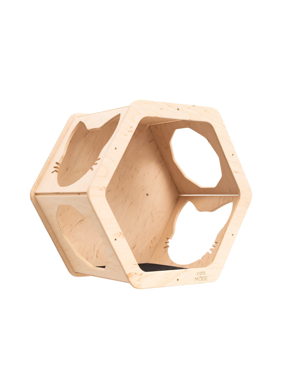 wall shelves for cats to climb in light wood color