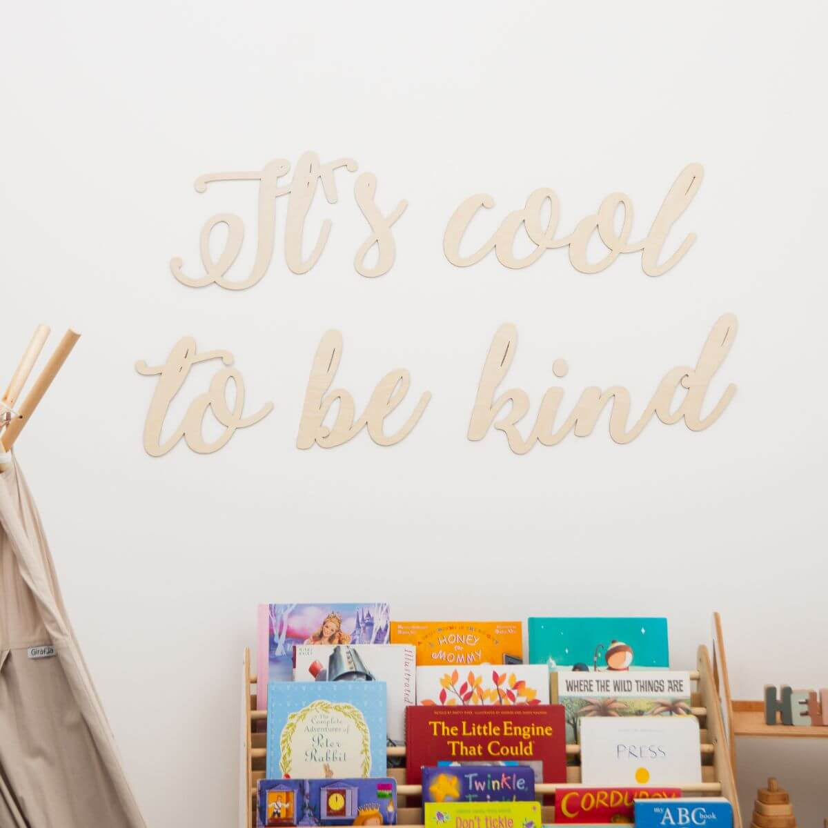 wooden nursery wall quote