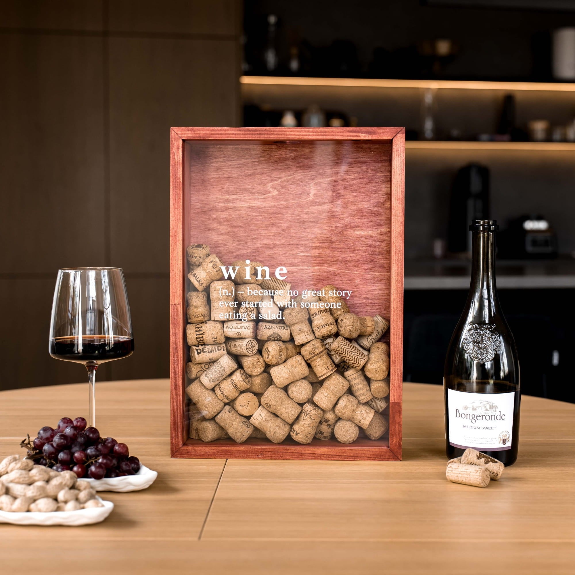 Caja expositora de corcho de pino para vino - Vino