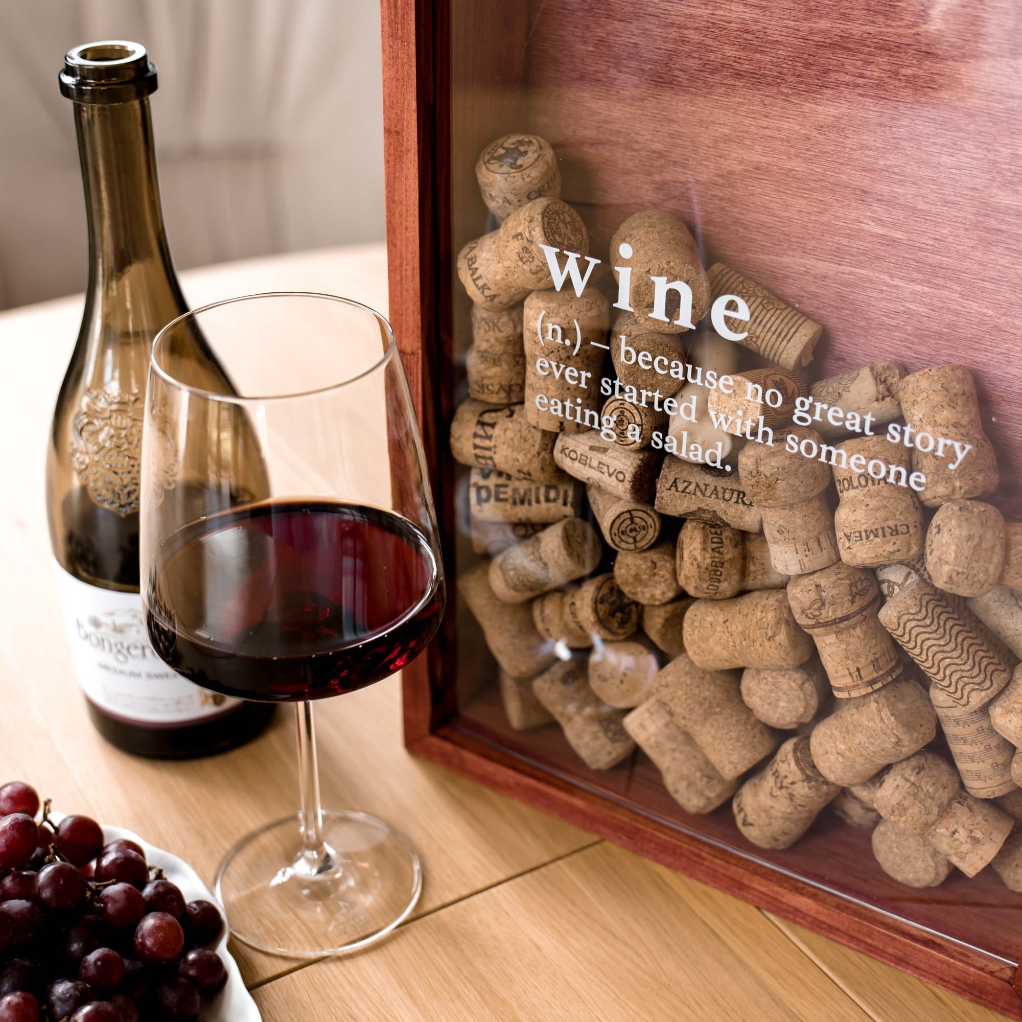 Caja expositora de corcho de pino para vino - Vino