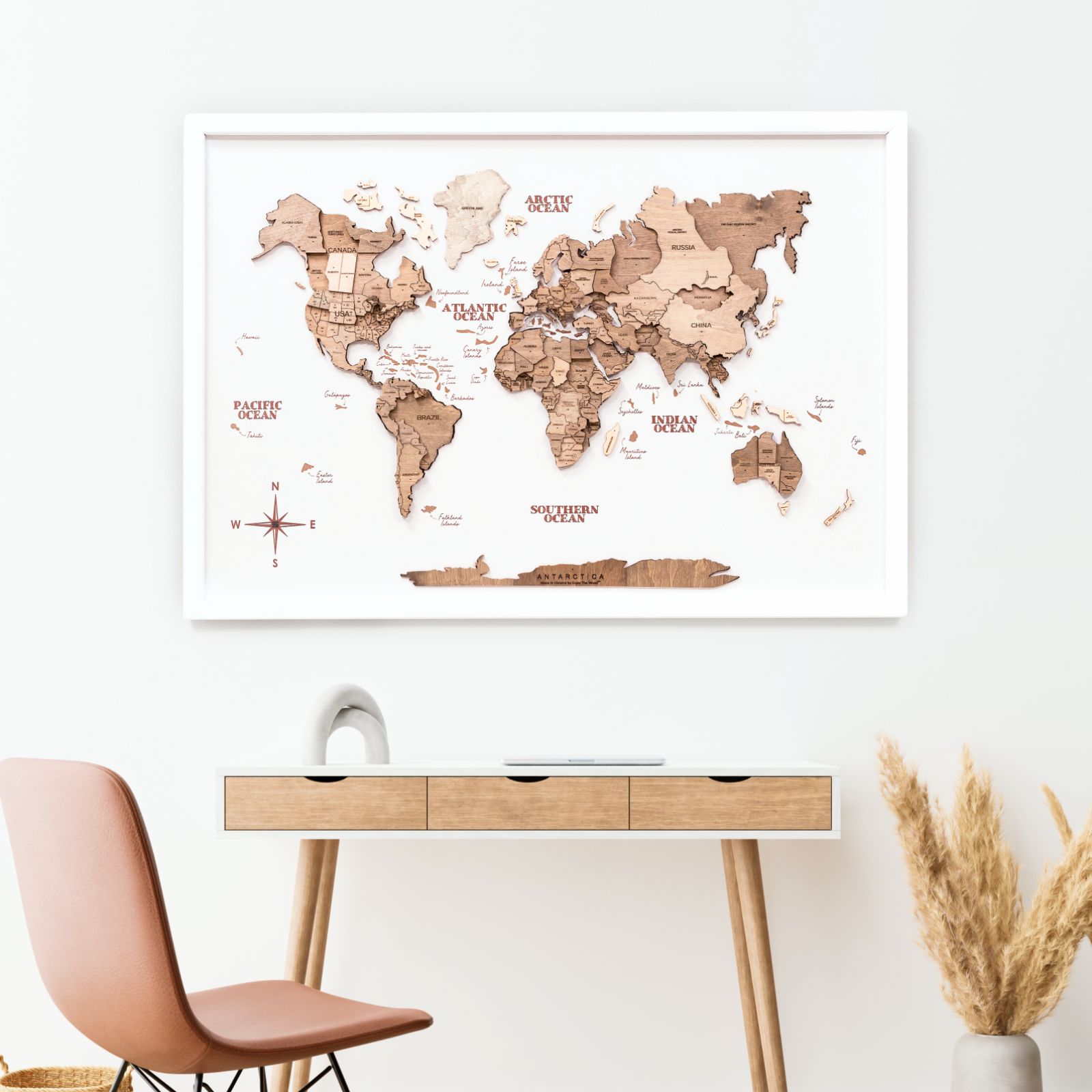 3D Wooden Panel World Map Terra from Enjoy The Wood