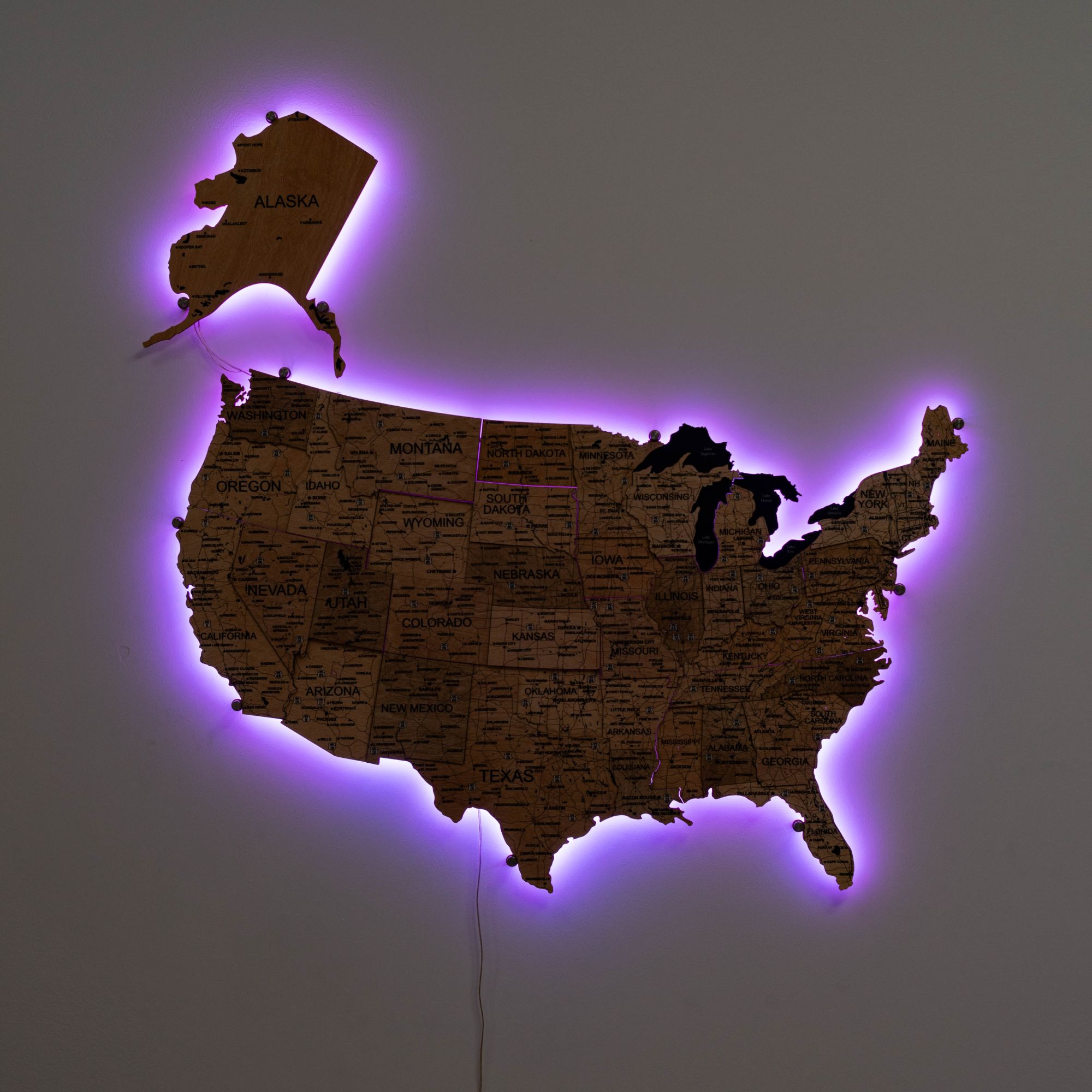 large wall map of usa