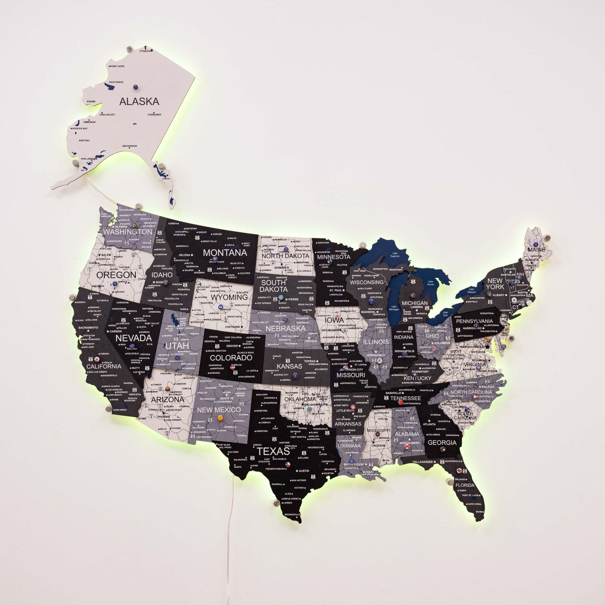 map of usa with states and cities
