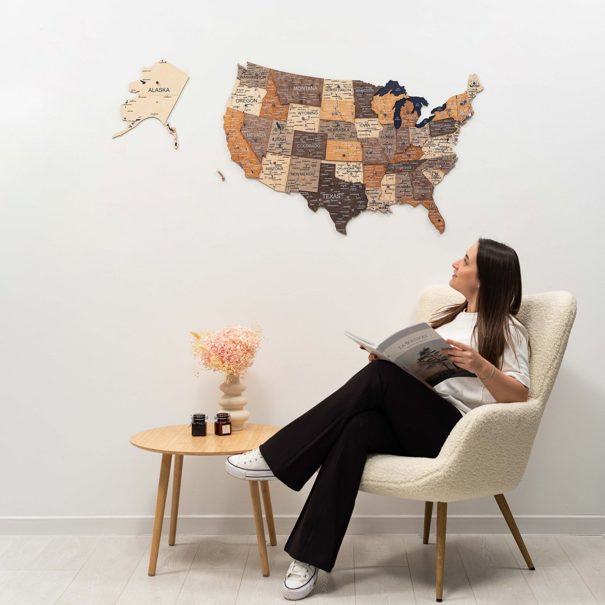 wall map of us