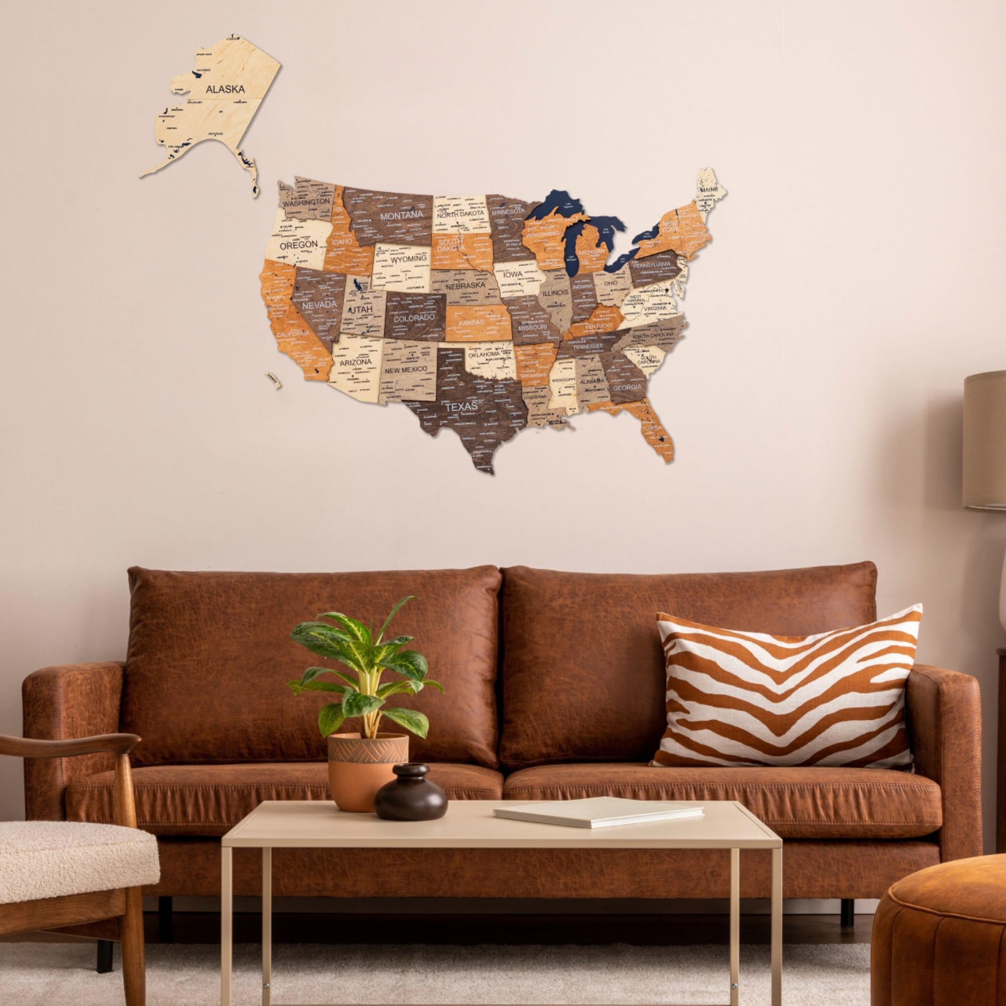 wall map us