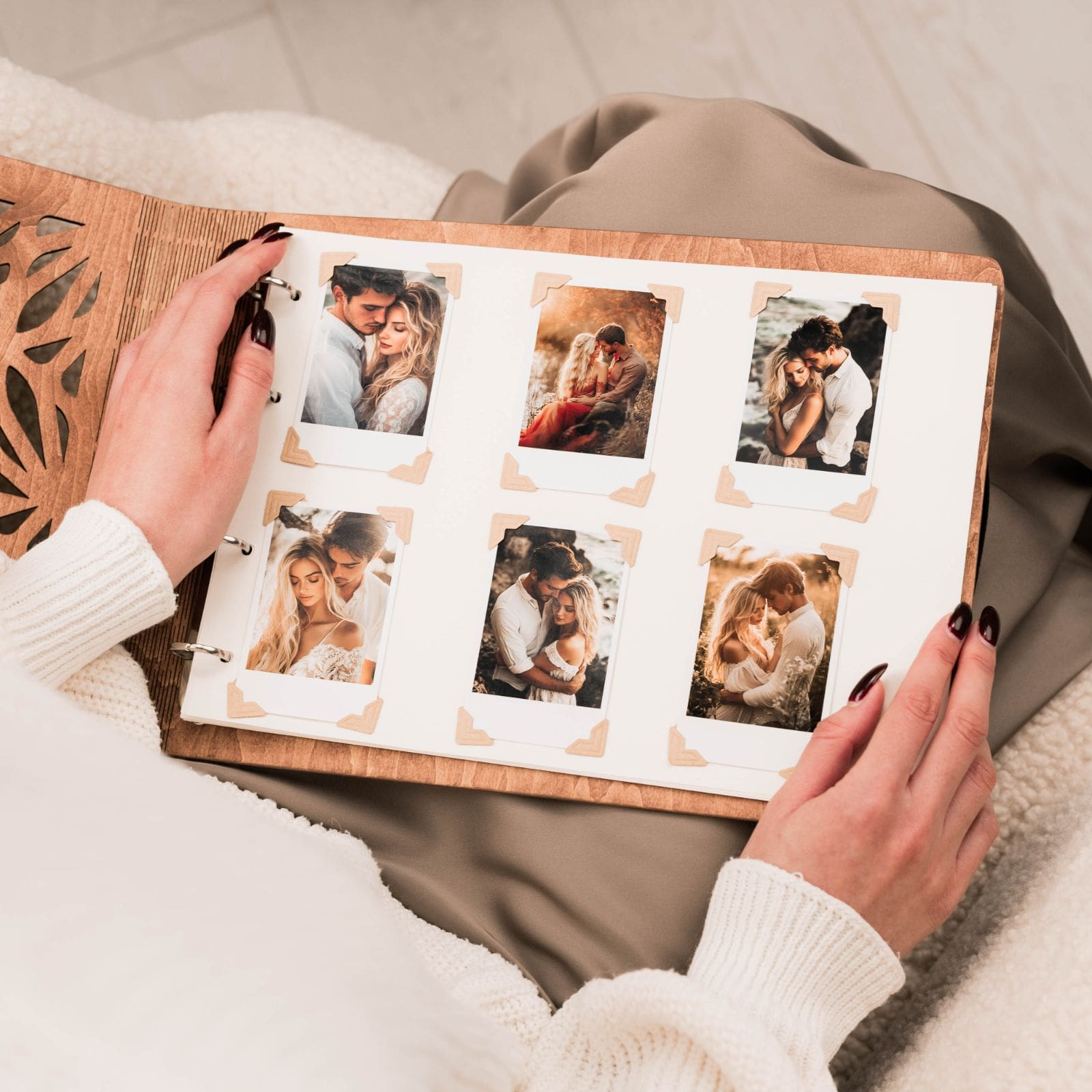 wooden photo album box