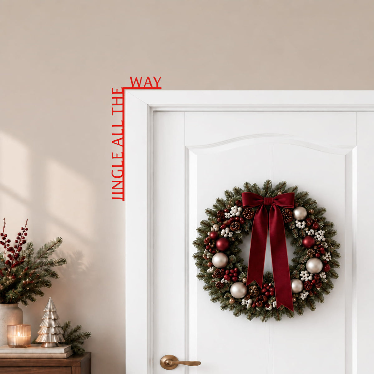Jingle All the Way wooden corner quote sign