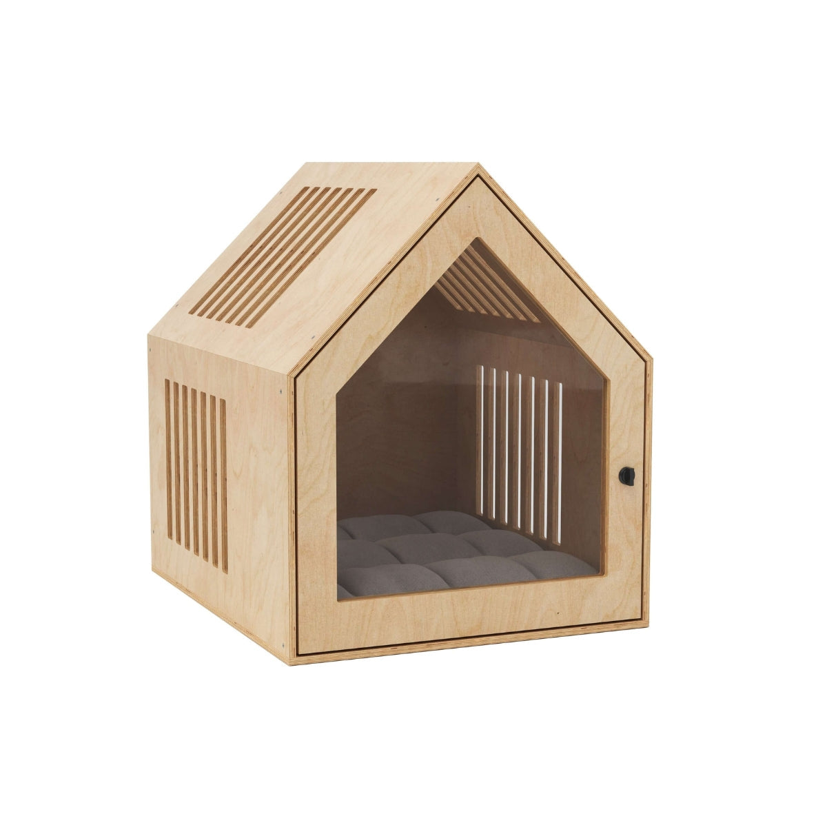 wooden indoor dog house