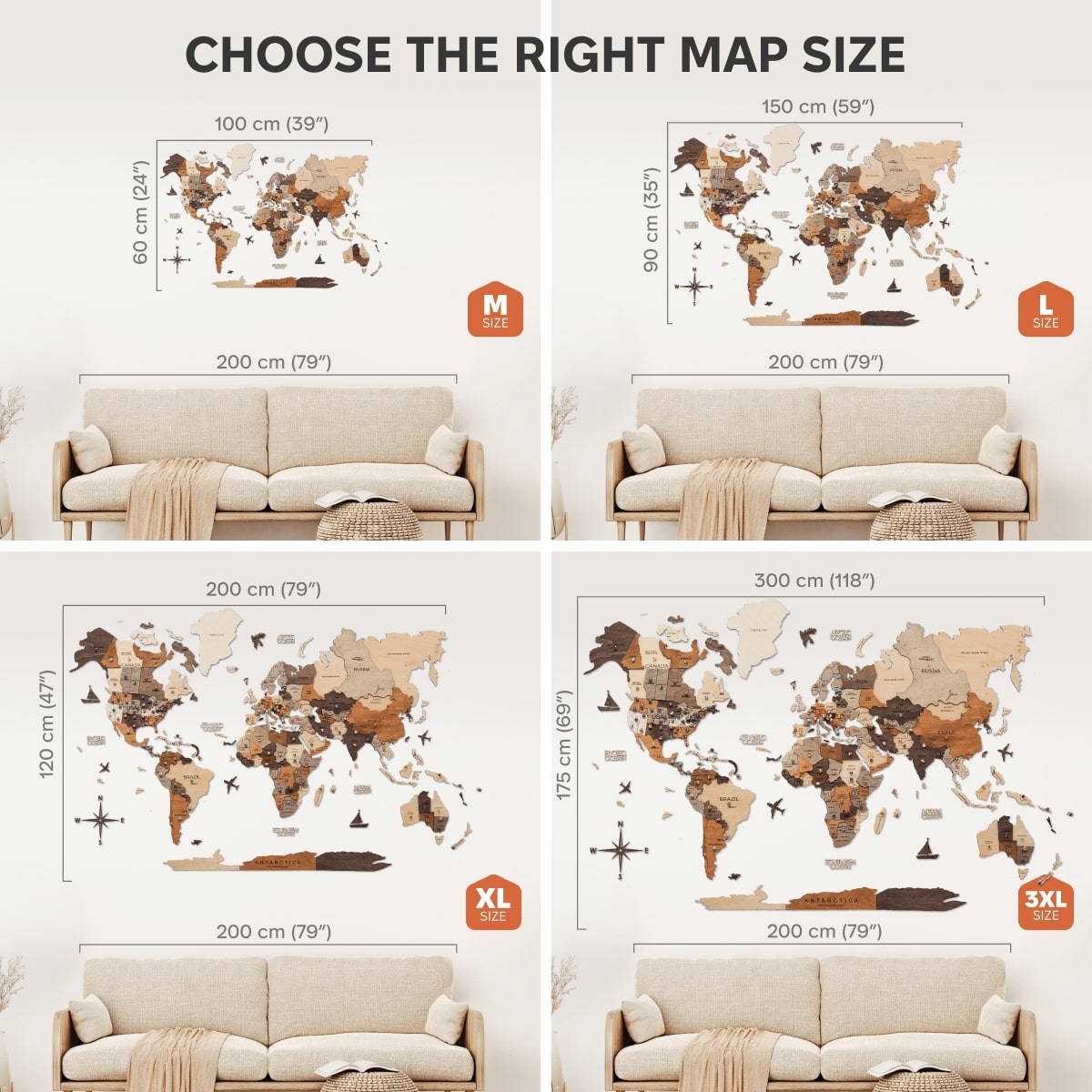 enjoy wooden map
